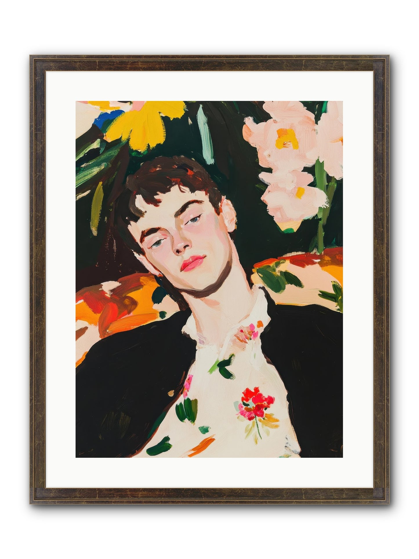Charisma In Repose Framed Print - Slimwoods Black/Gold 18x24