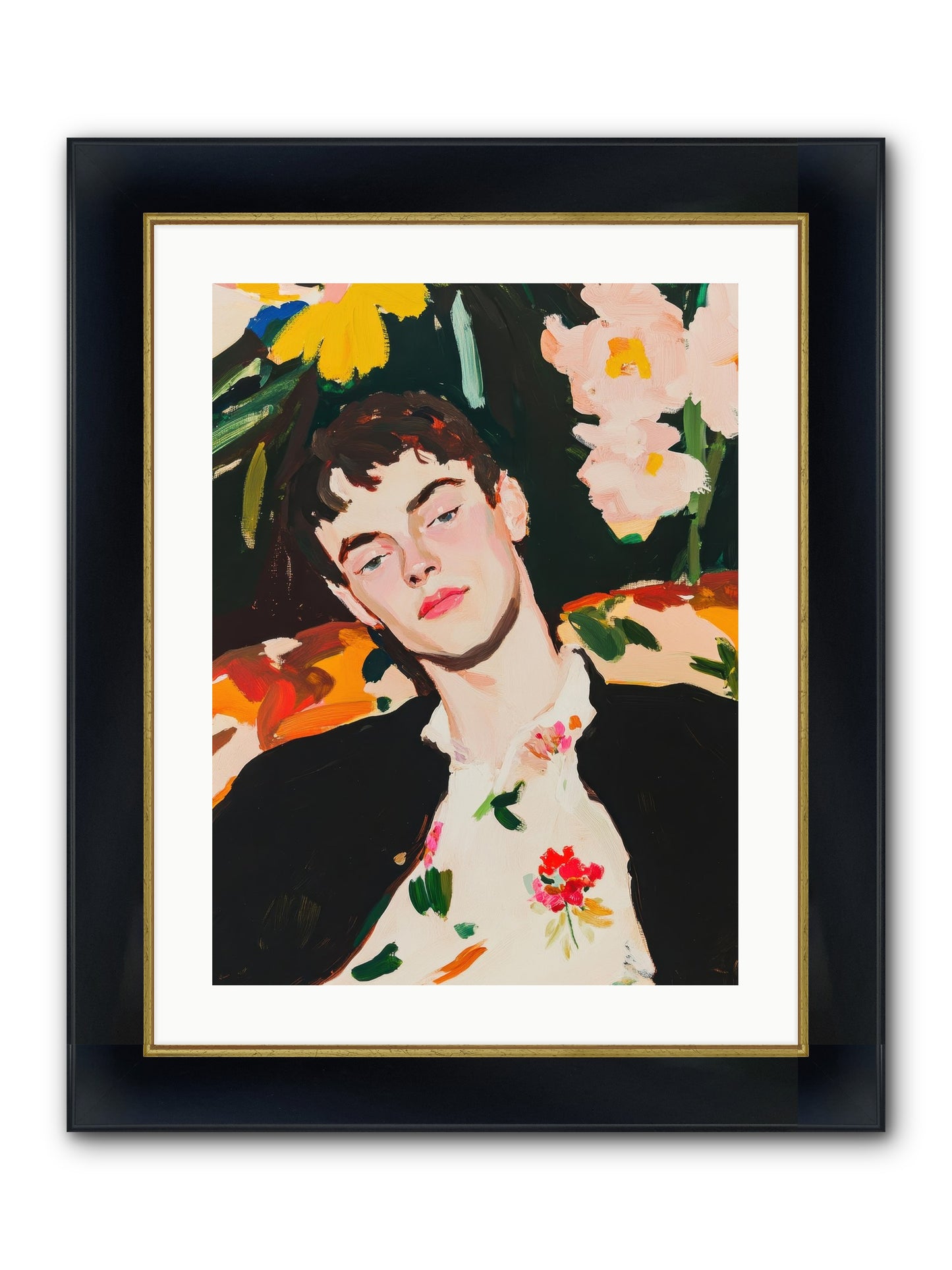 Charisma In Repose Framed Print - Wide Black w/Gold 18x24