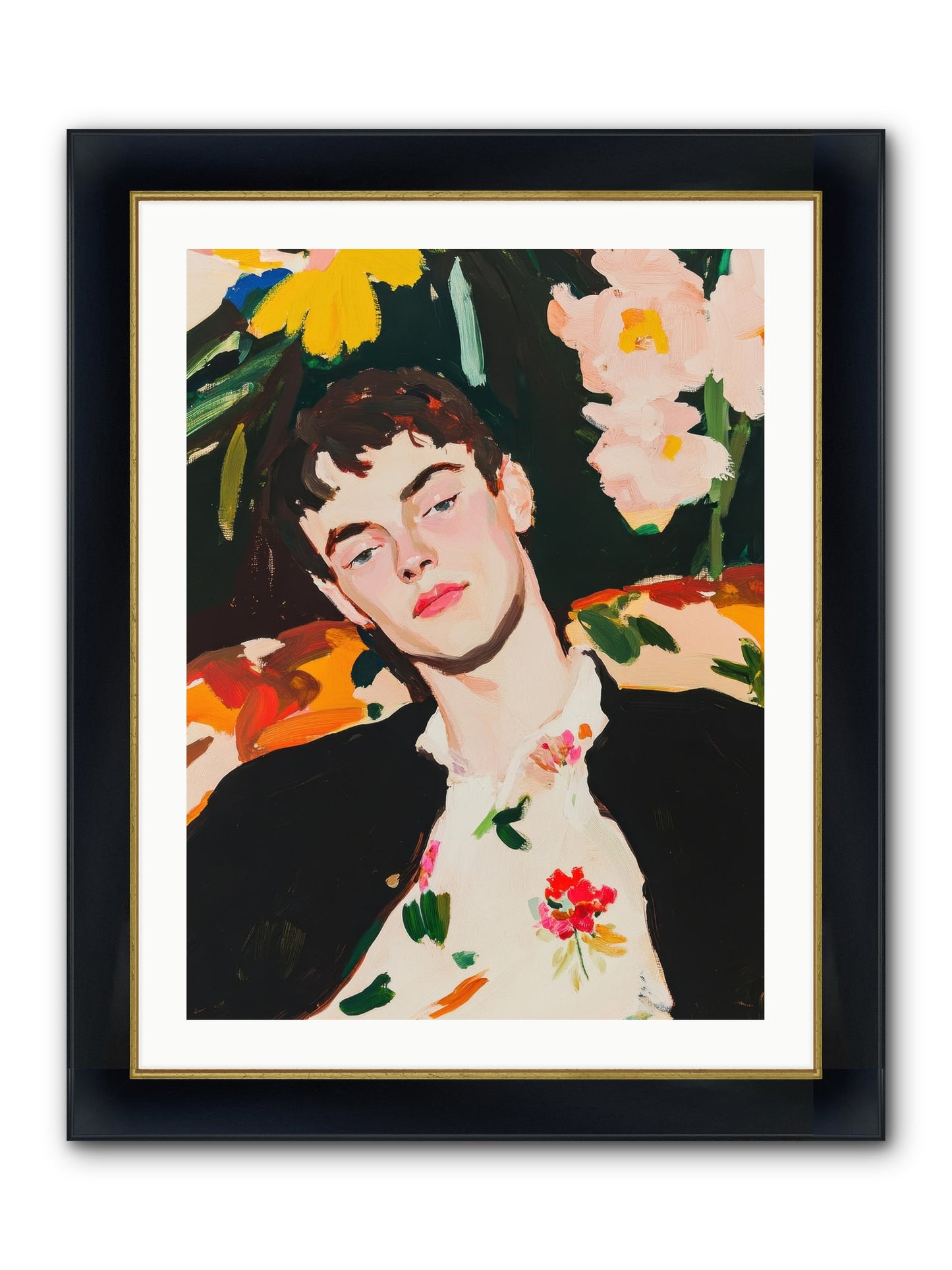Charisma In Repose Framed Print - Wide Black w/Gold 24x32