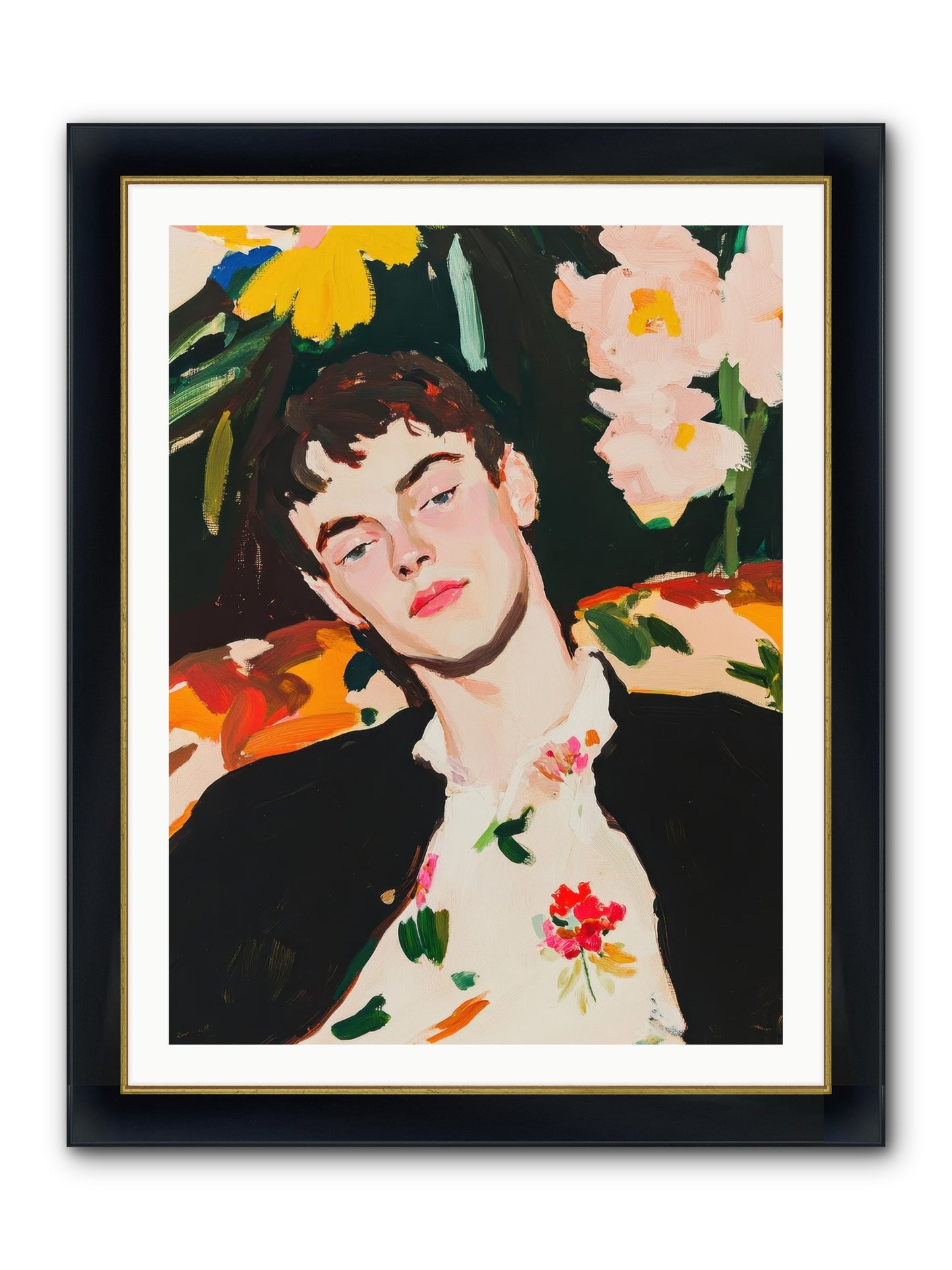 Charisma In Repose Framed Print - Wide Black w/Gold 30x40