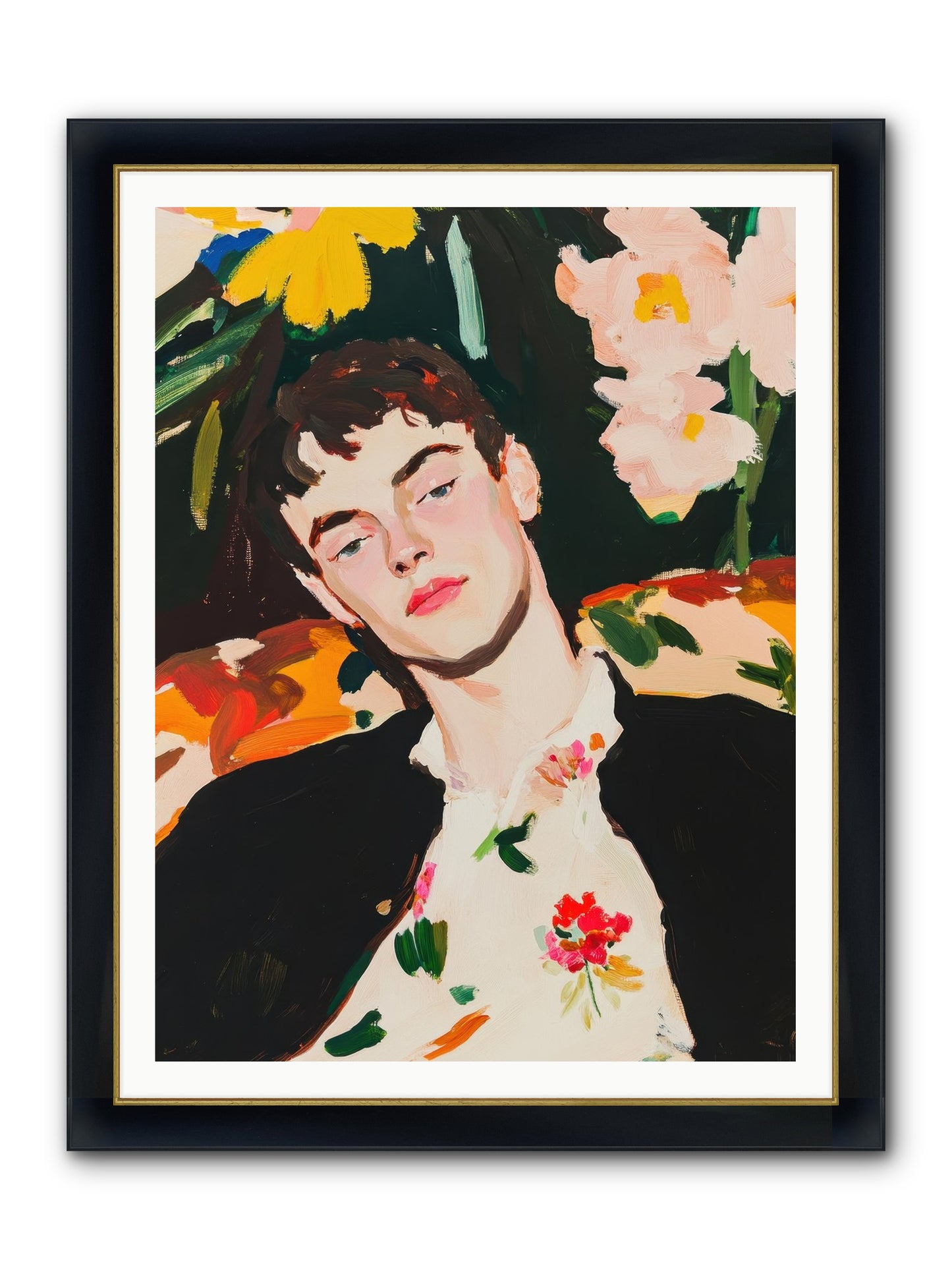 Charisma In Repose Framed Print - Wide Black w/Gold 36x48
