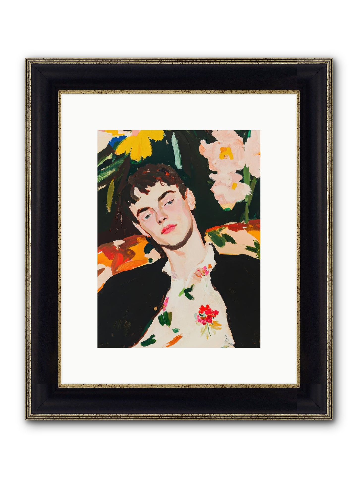 Charisma In Repose Framed Print - Black & Gold 9x12