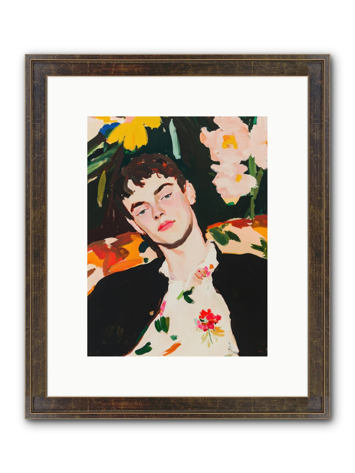 Charisma In Repose Framed Print - Slimwoods Black/Gold 9x12