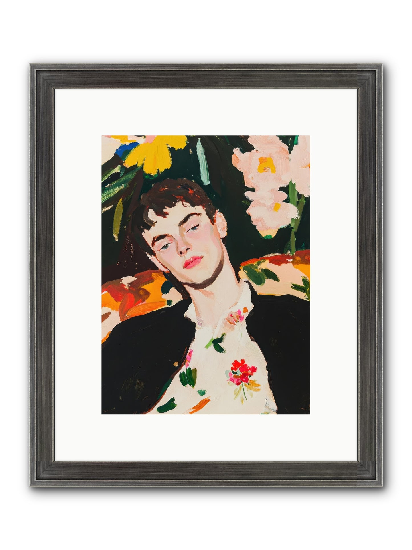 Charisma In Repose Framed Print - Slimwoods Black/Silver 9x12