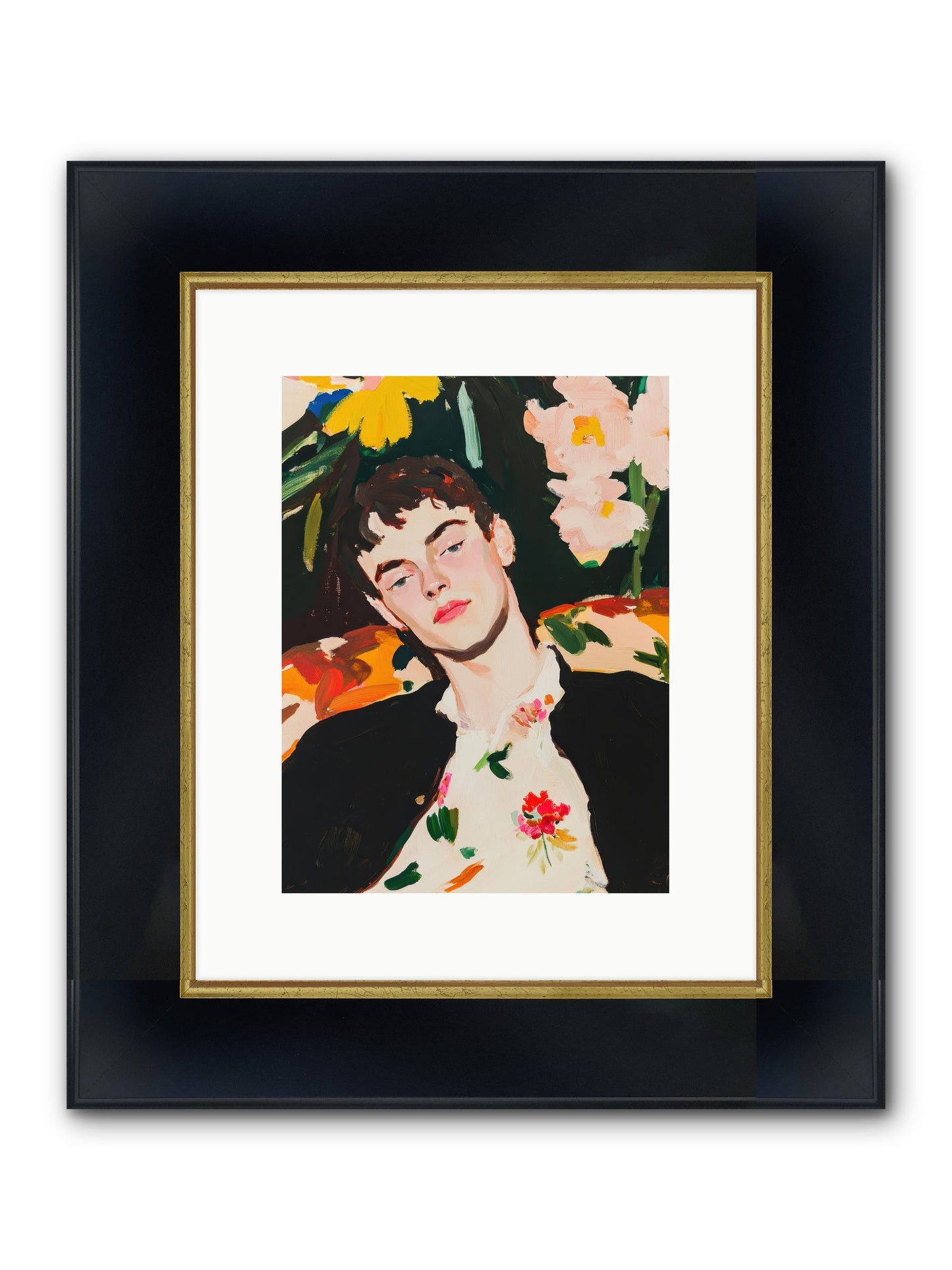Charisma In Repose Framed Print - Wide Black w/Gold 9x12