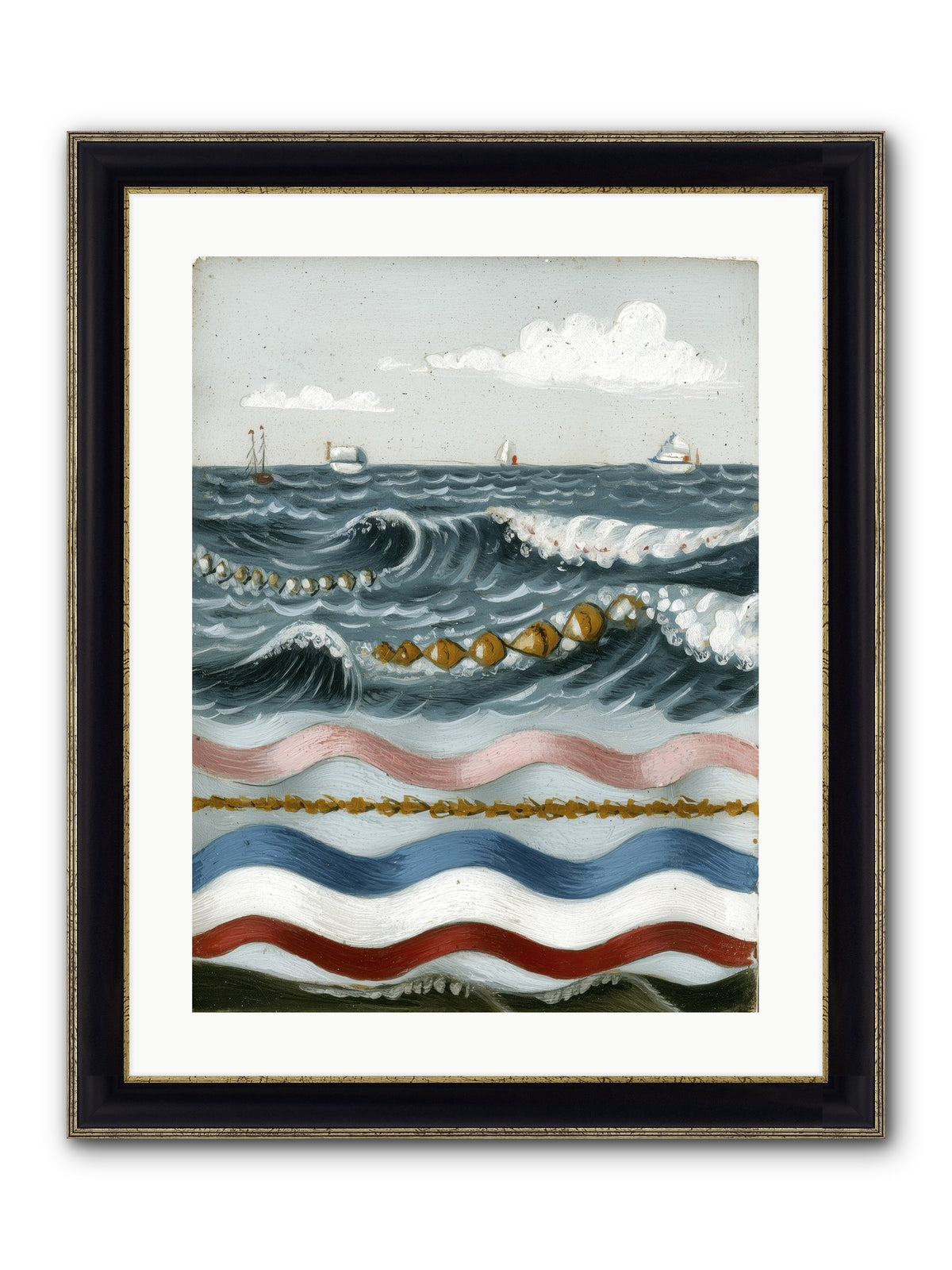 Charmed Currents Framed Print - Black & Gold 18x24