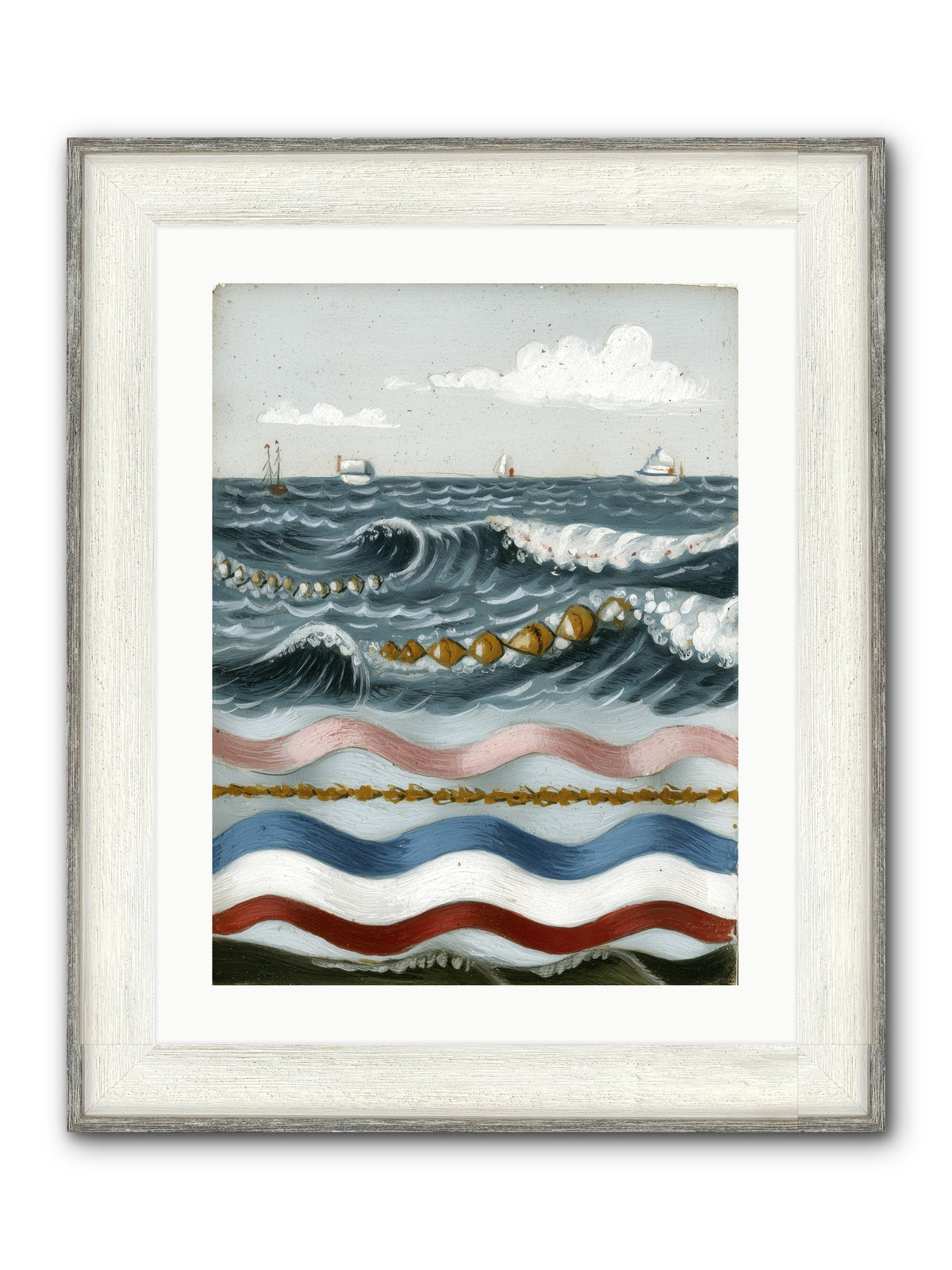 Charmed Currents Framed Print - Driftwood White 18x24