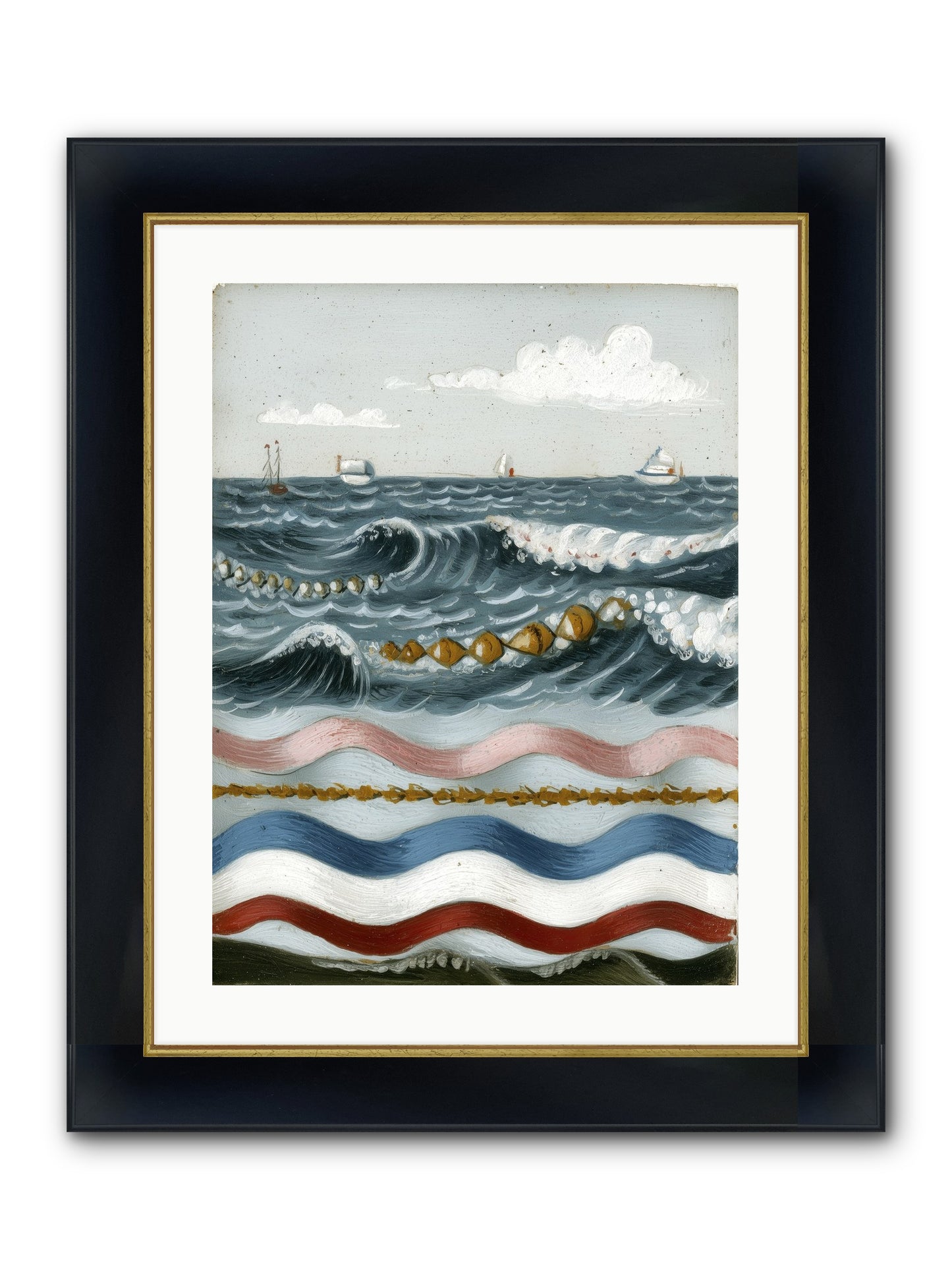 Charmed Currents Framed Print - Wide Black w/Gold 18x24
