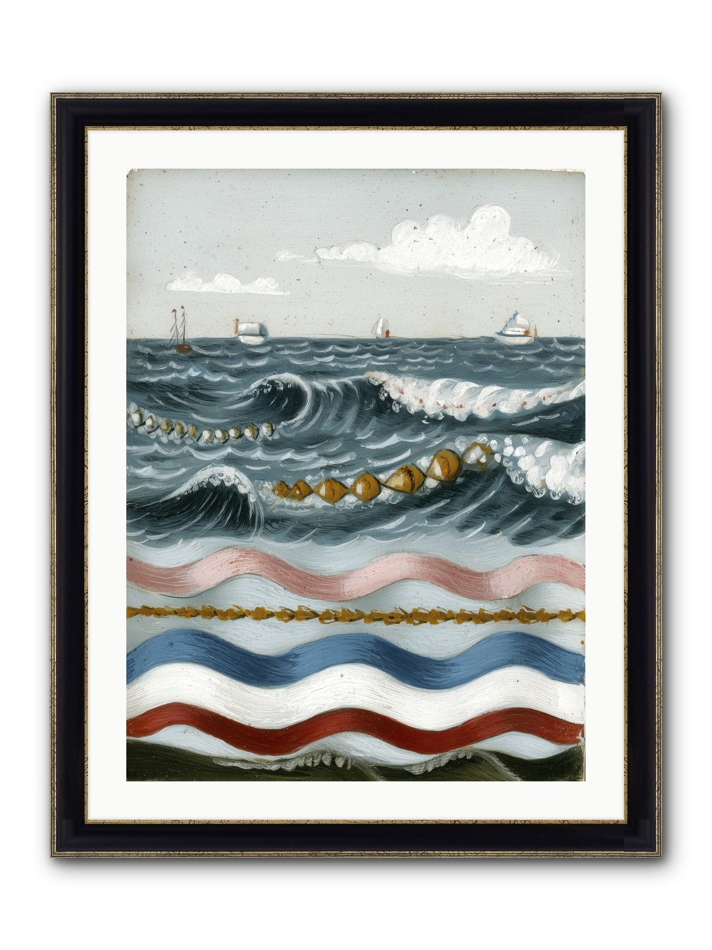 Charmed Currents Framed Print - Black & Gold 24x32