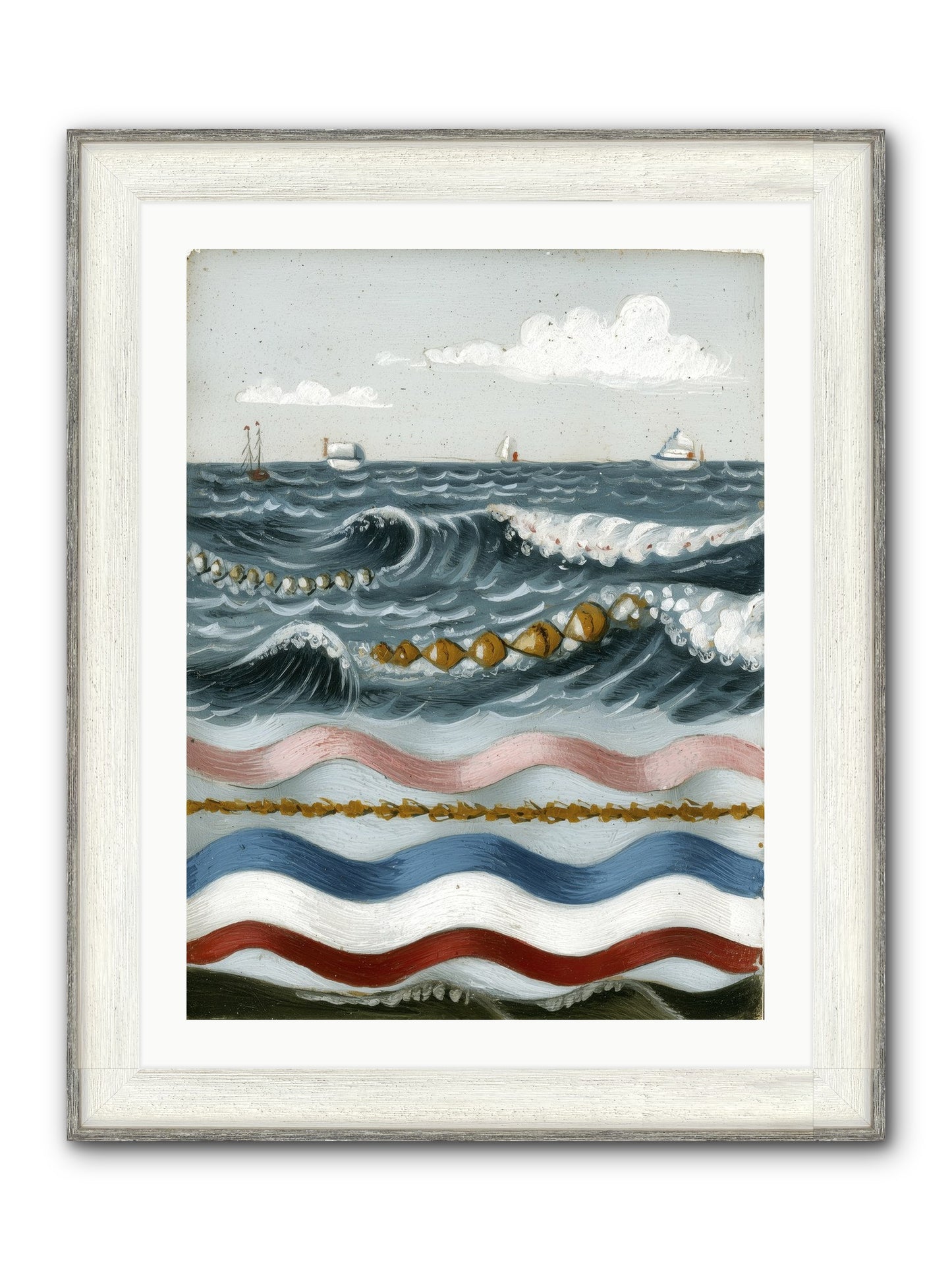 Charmed Currents Framed Print - Driftwood White 24x32