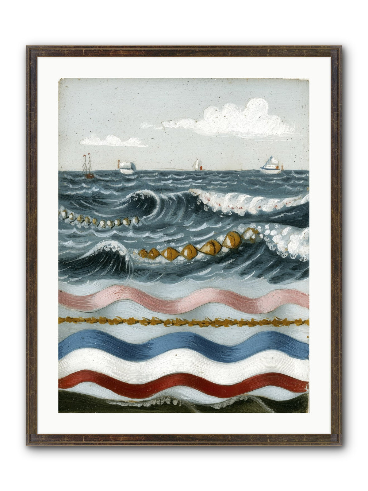 Charmed Currents Framed Print - Slimwoods Black/Gold 24x32