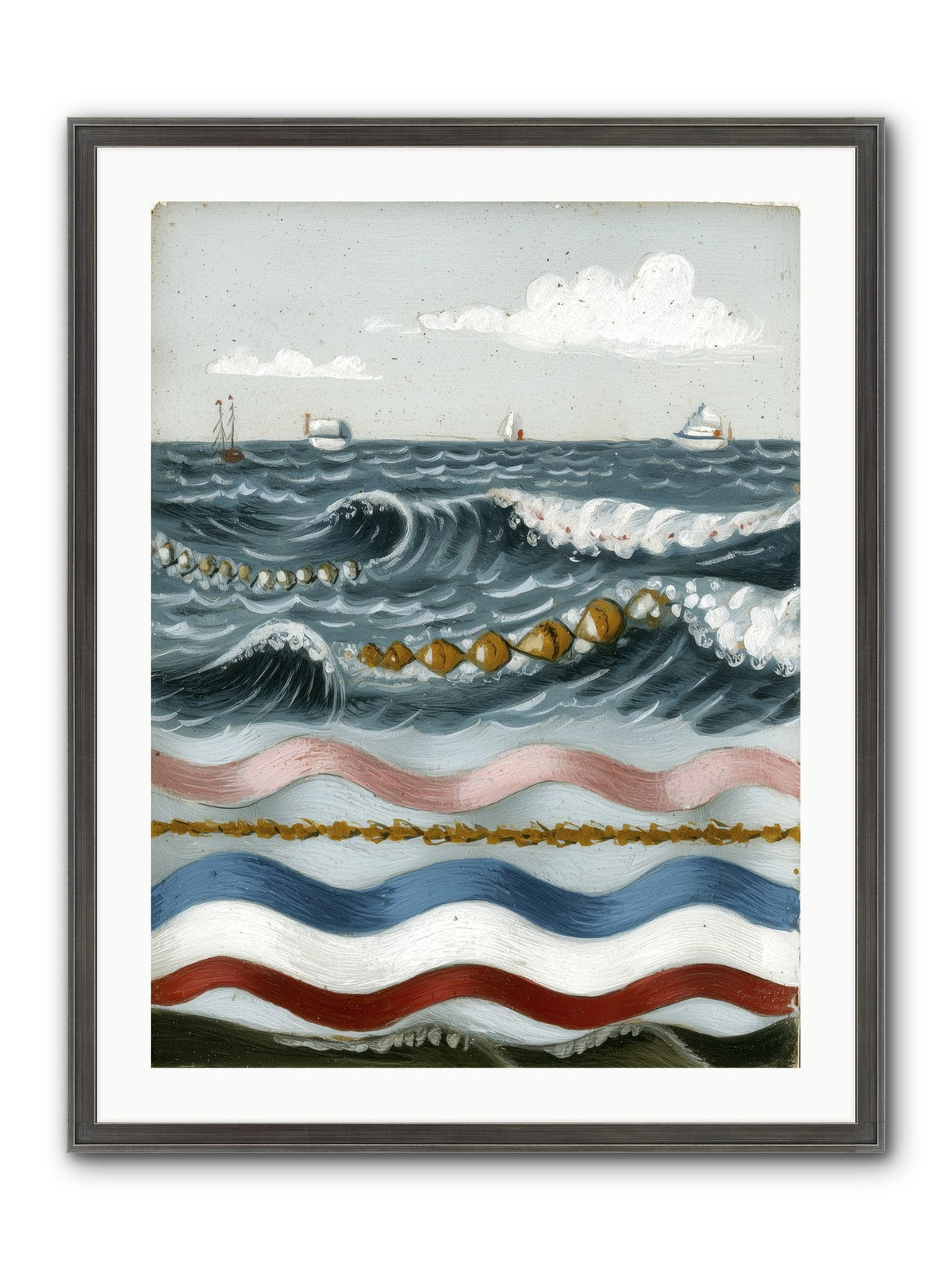 Charmed Currents Framed Print - Slimwoods Black/Silver 24x32