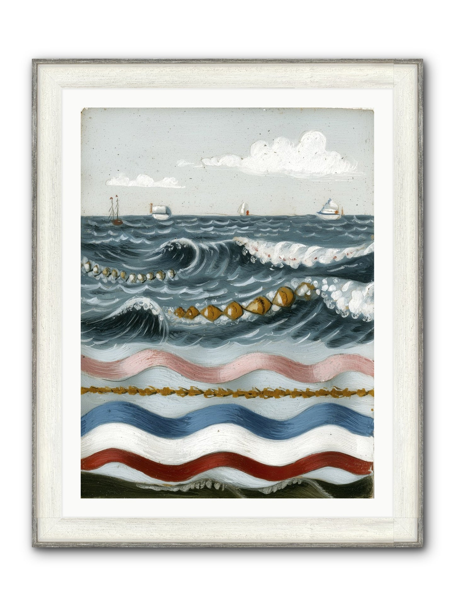 Charmed Currents Framed Print - Driftwood White 30x40