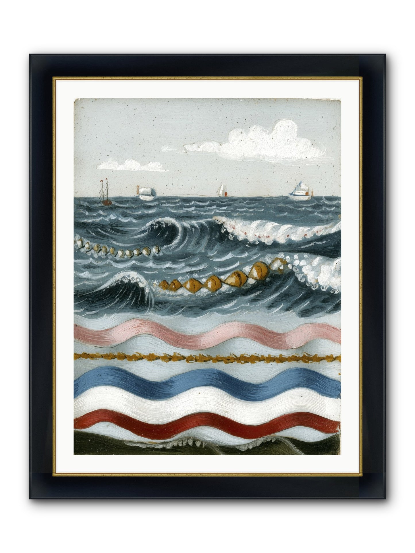 Charmed Currents Framed Print - Wide Black w/Gold 30x40