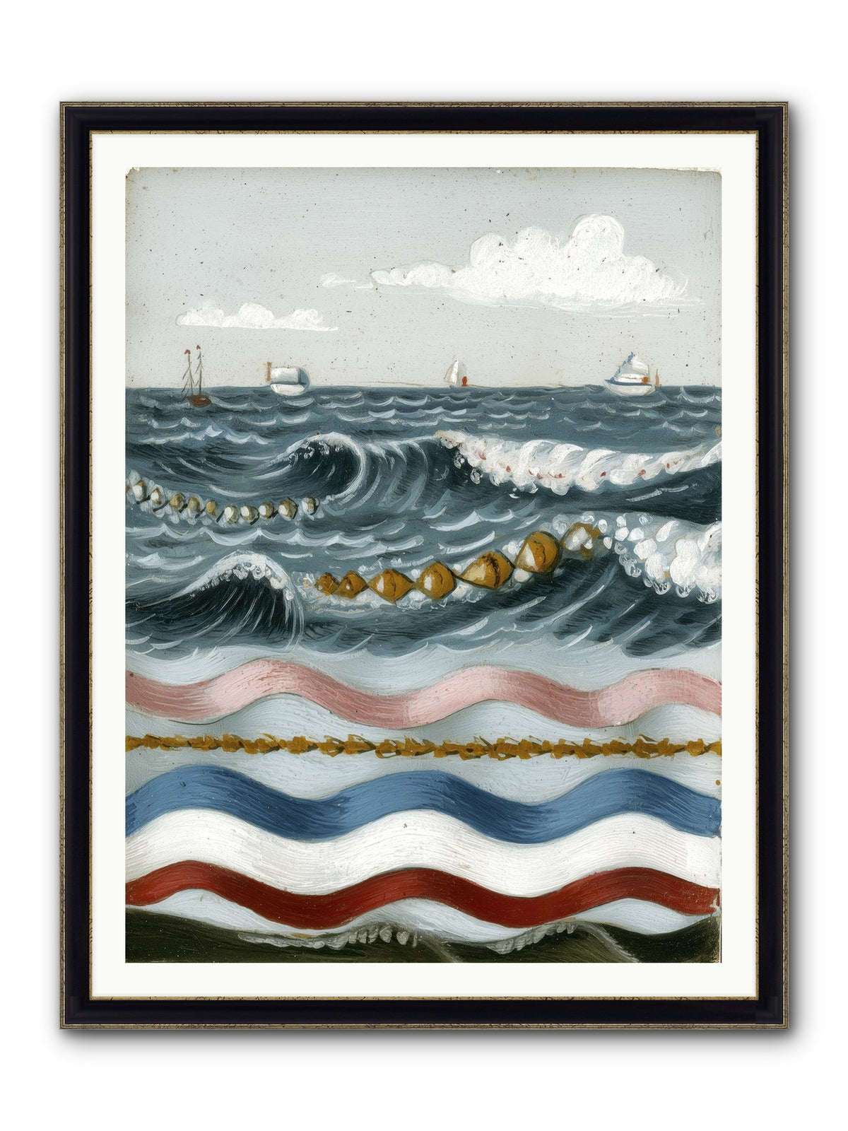 Charmed Currents Framed Print - Black & Gold 36x48