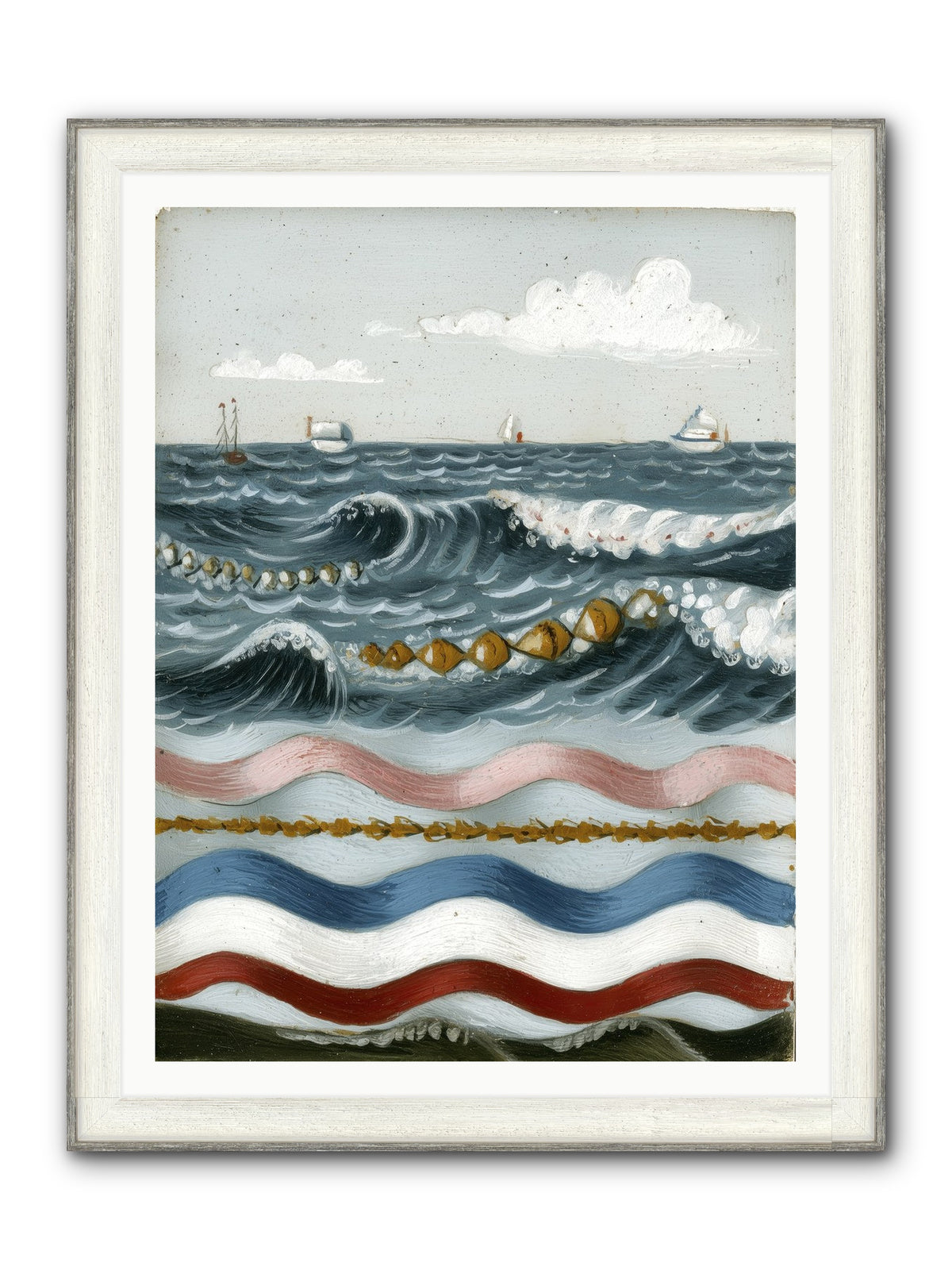 Charmed Currents Framed Print - Driftwood White 36x48