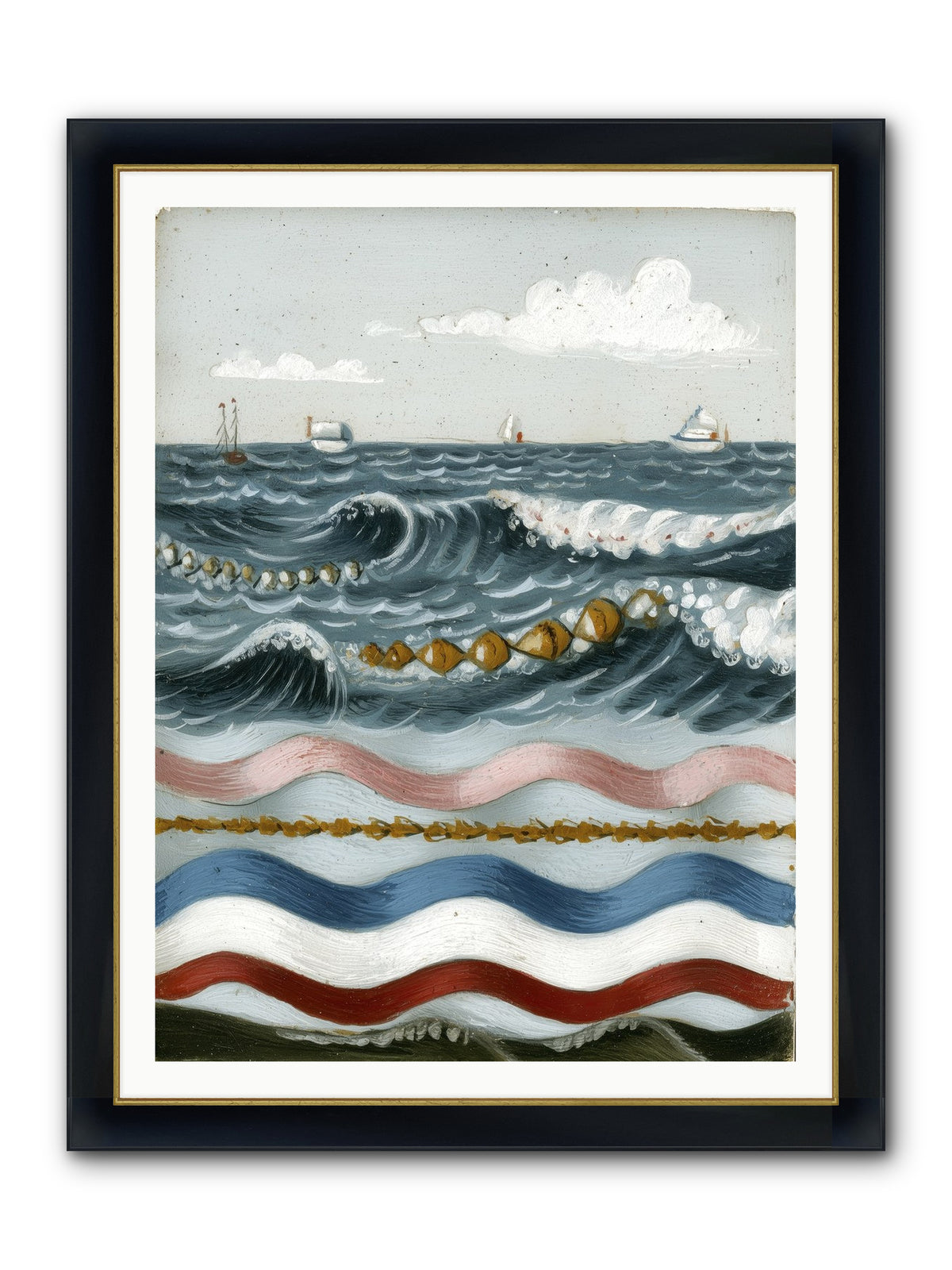 Charmed Currents Framed Print - Wide Black w/Gold 36x48
