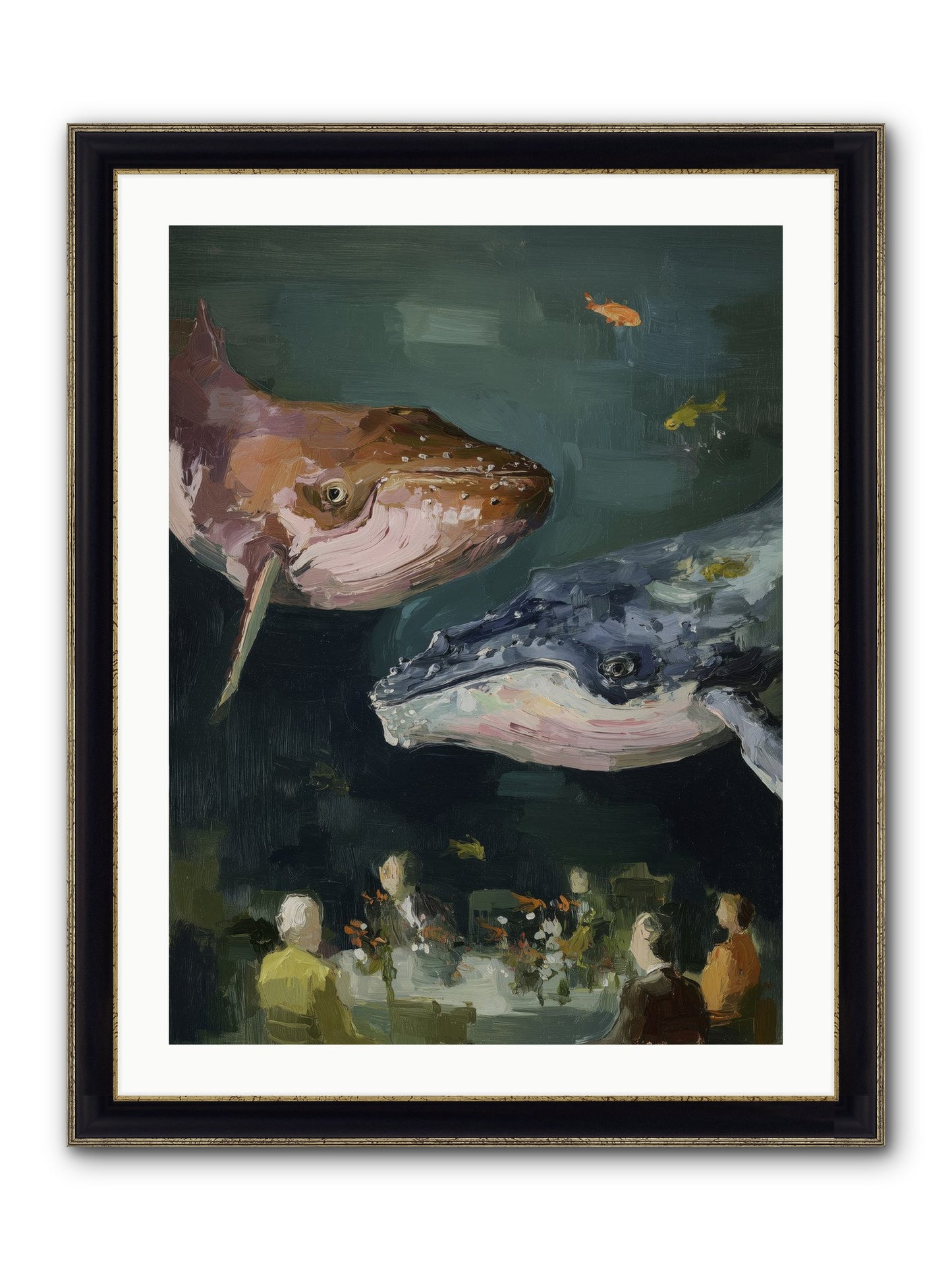 Chase The Light Framed Print - Black & Gold 24x32