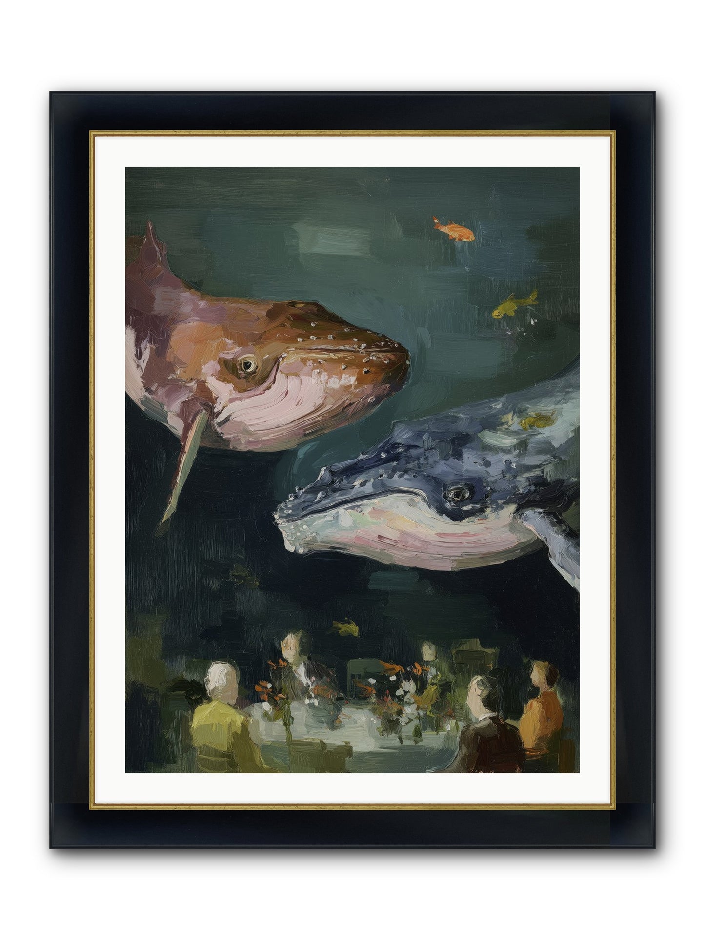 Chase The Light Framed Print - Wide Black w/Gold 30x40