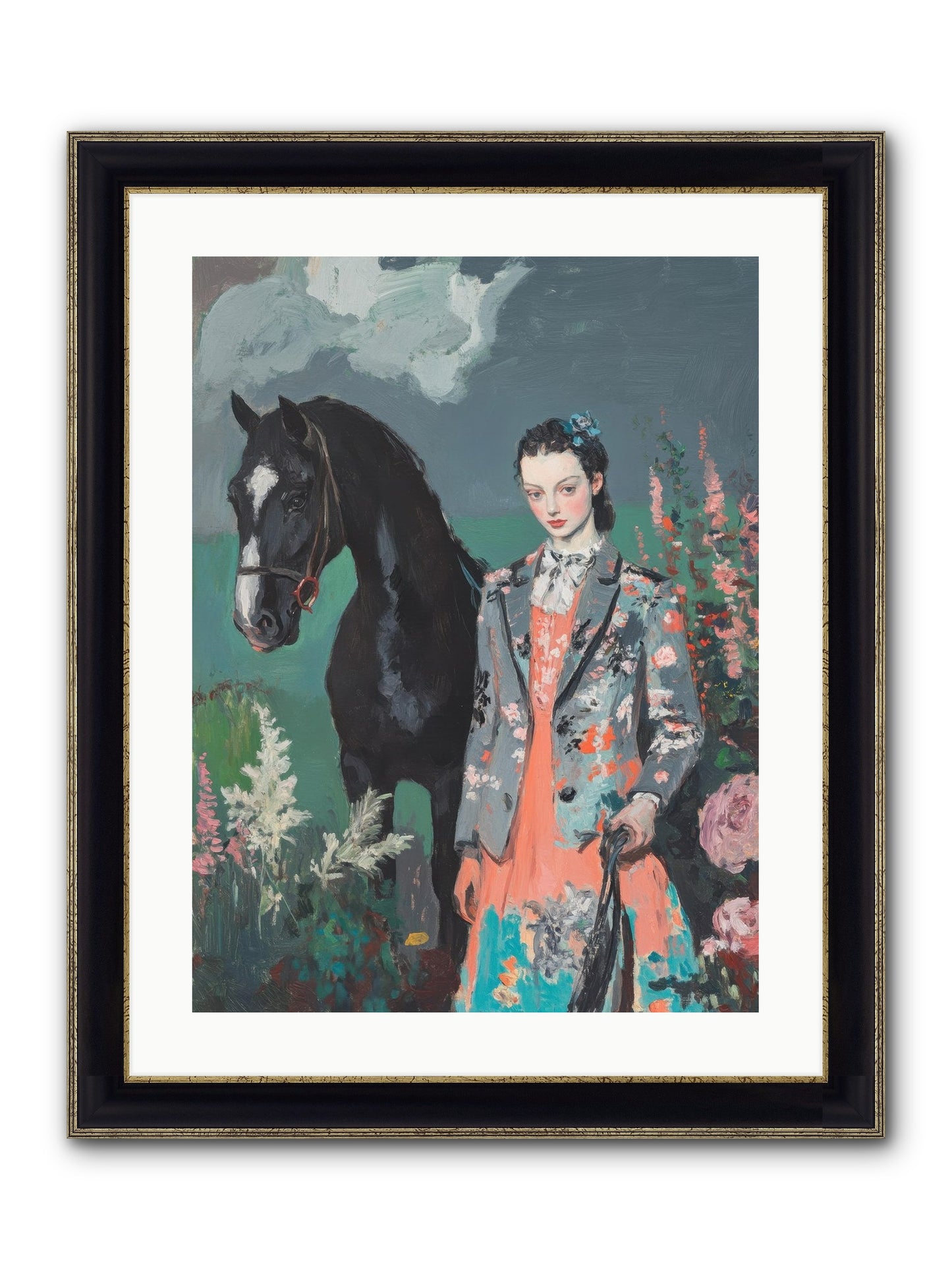 Chasing Rainbows Framed Print - Black & Gold 18x24