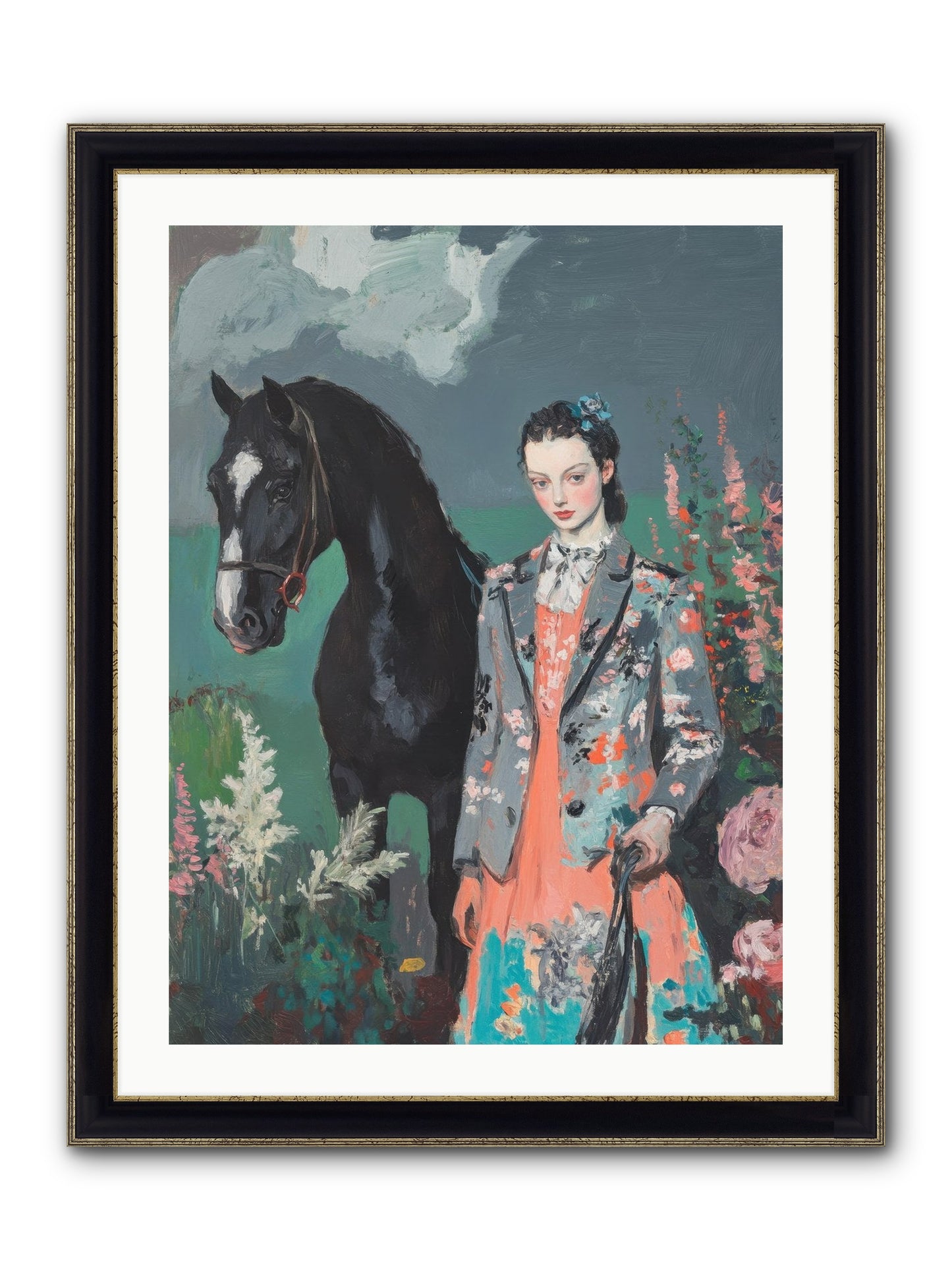 Chasing Rainbows Framed Print - Black & Gold 24x32