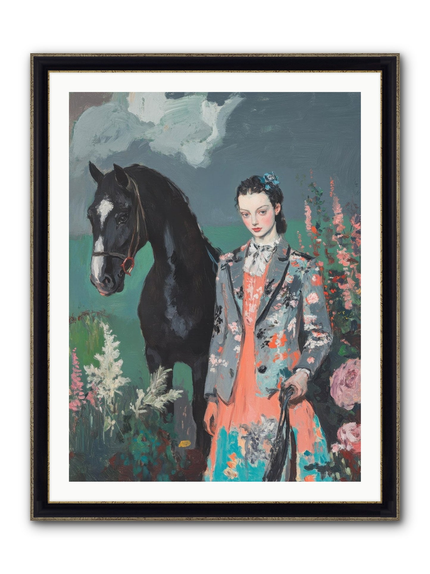 Chasing Rainbows Framed Print - Black & Gold 30x40