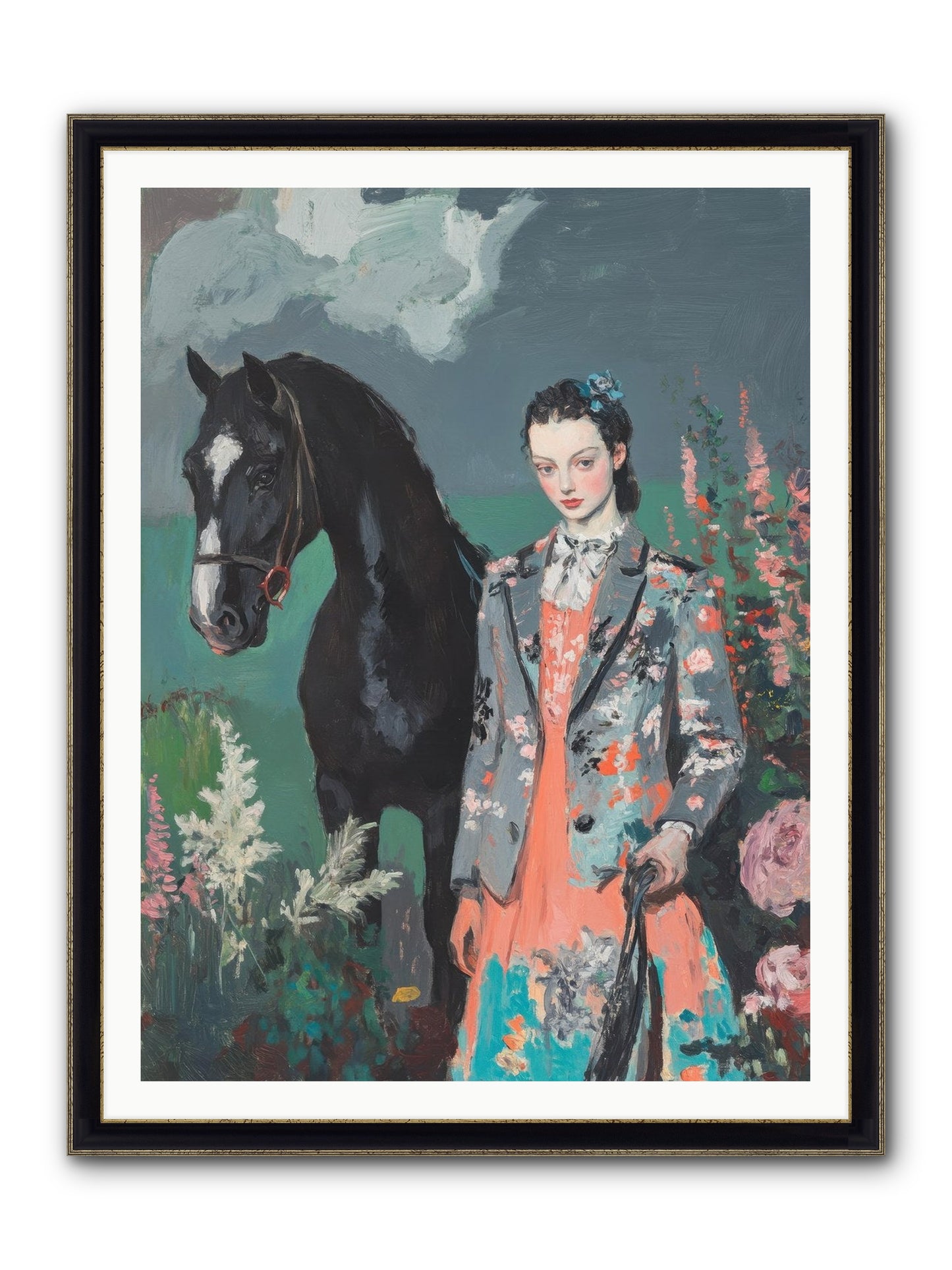 Chasing Rainbows Framed Print - Black & Gold 36x48