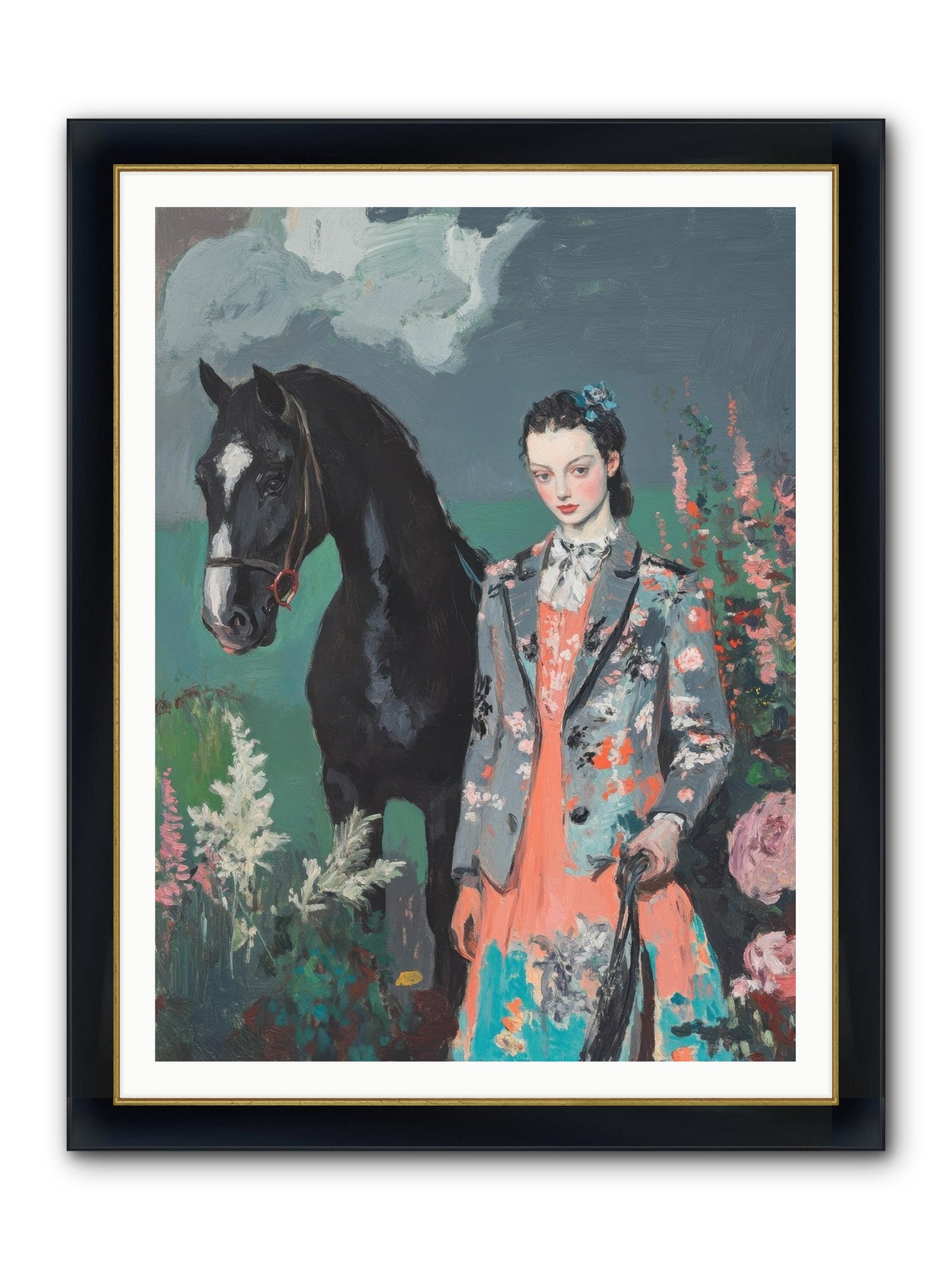Chasing Rainbows Framed Print - Wide Black w/Gold 36x48