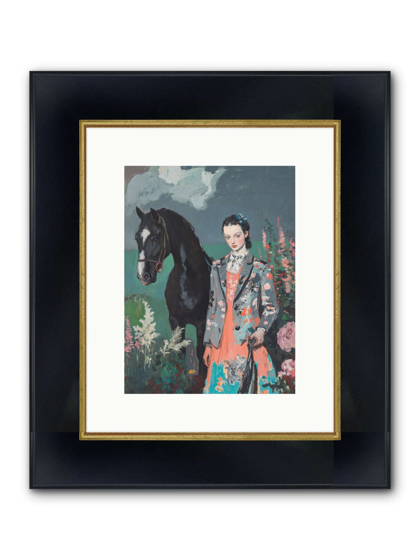 Chasing Rainbows Framed Print - Wide Black w/Gold 9x12