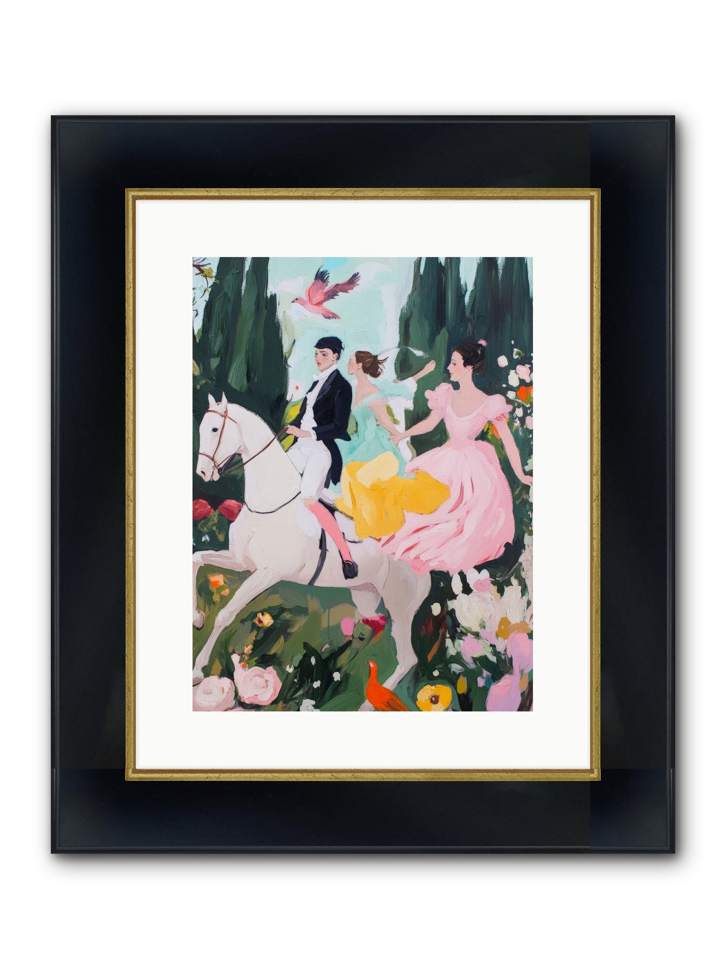 Chasing Wild Hedges No.1 Framed Print - Wide Black w/Gold 12x16