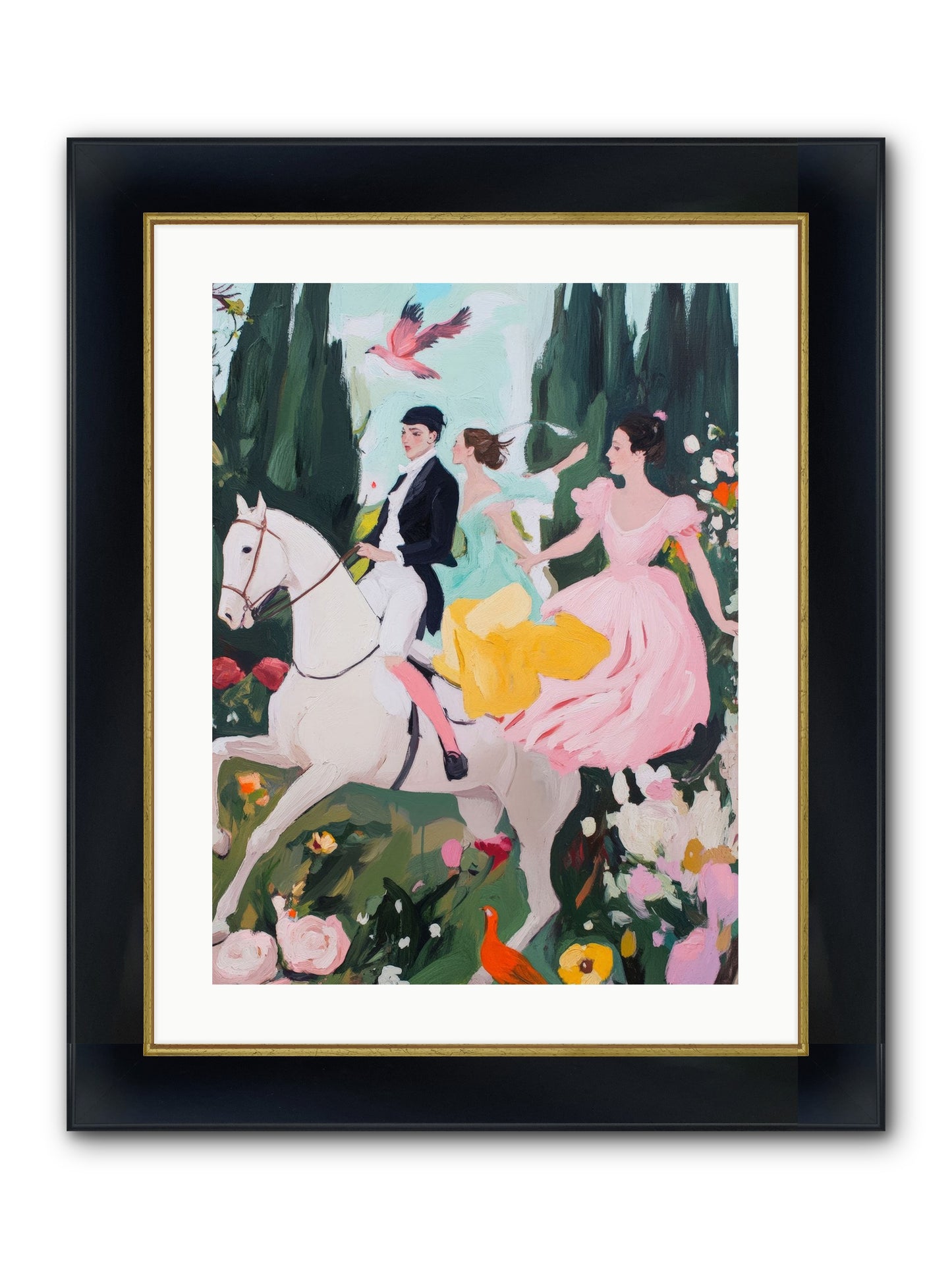Chasing Wild Hedges No.1 Framed Print - Wide Black w/Gold 18x24