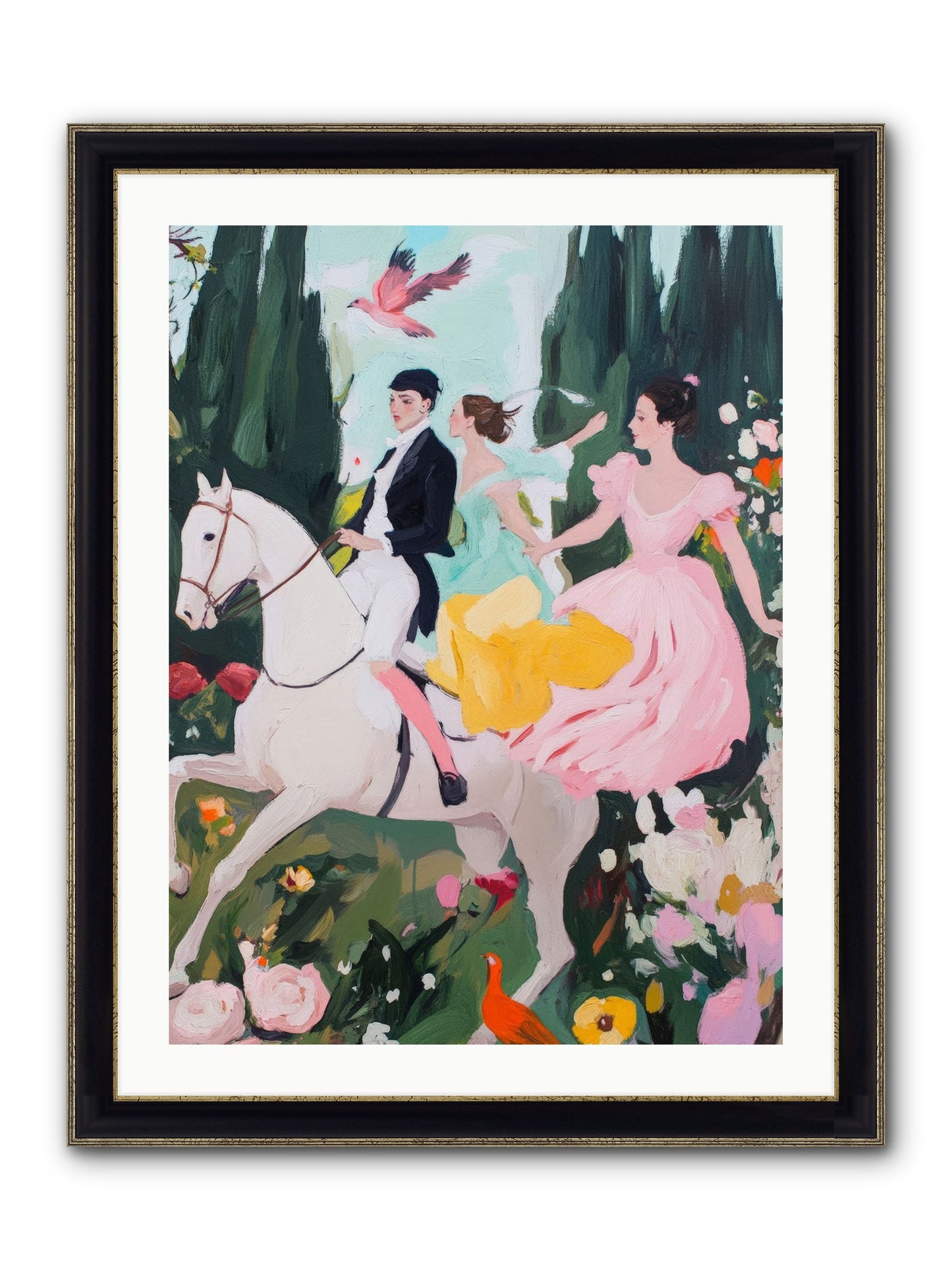 Chasing Wild Hedges No.1 Framed Print - Black & Gold 24x32