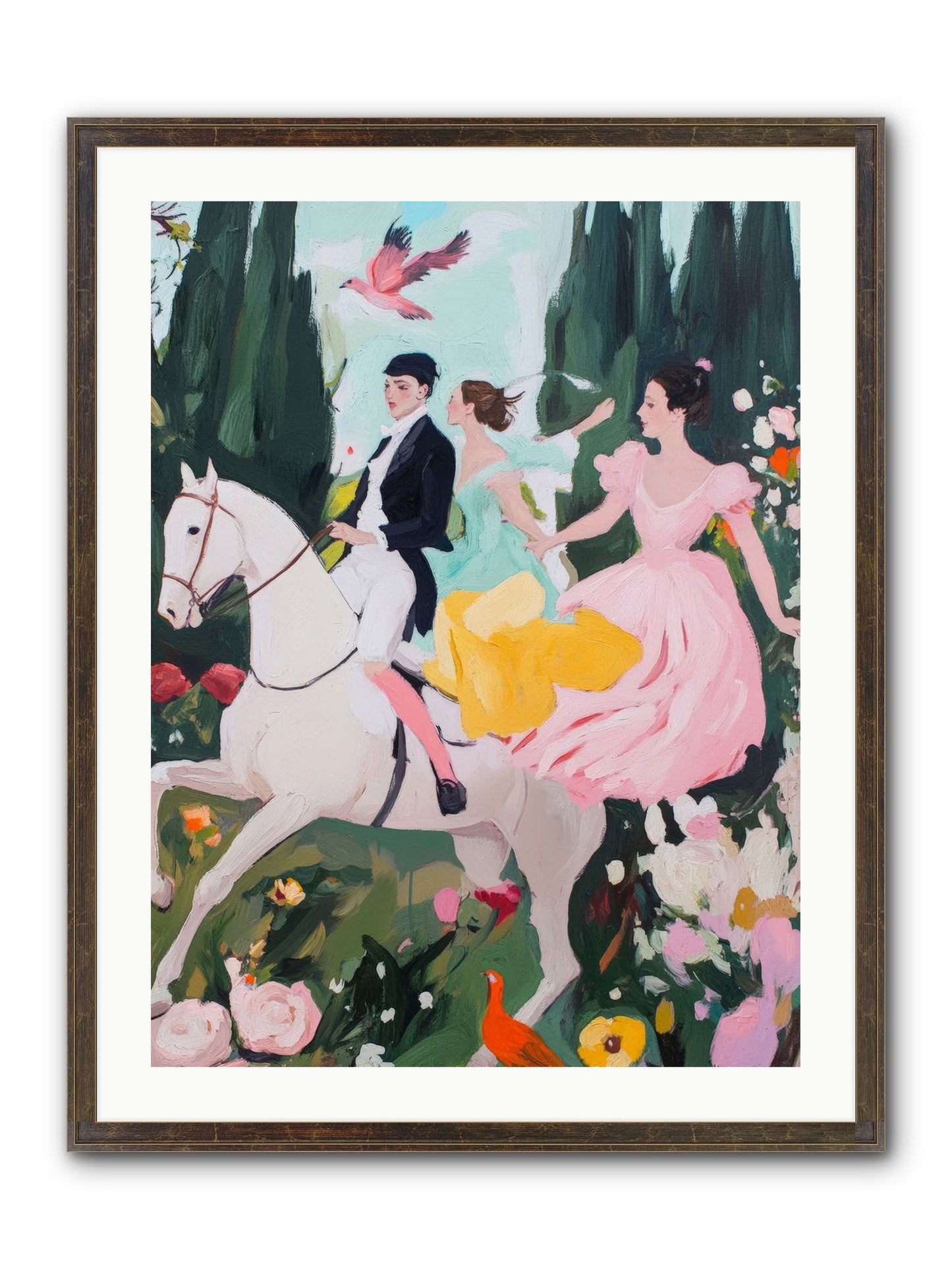 Chasing Wild Hedges No.1 Framed Print - Slimwoods Black/Gold 24x32