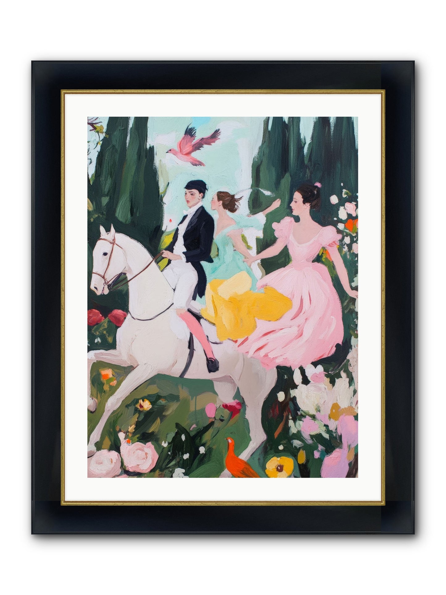Chasing Wild Hedges No.1 Framed Print - Wide Black w/Gold 24x32