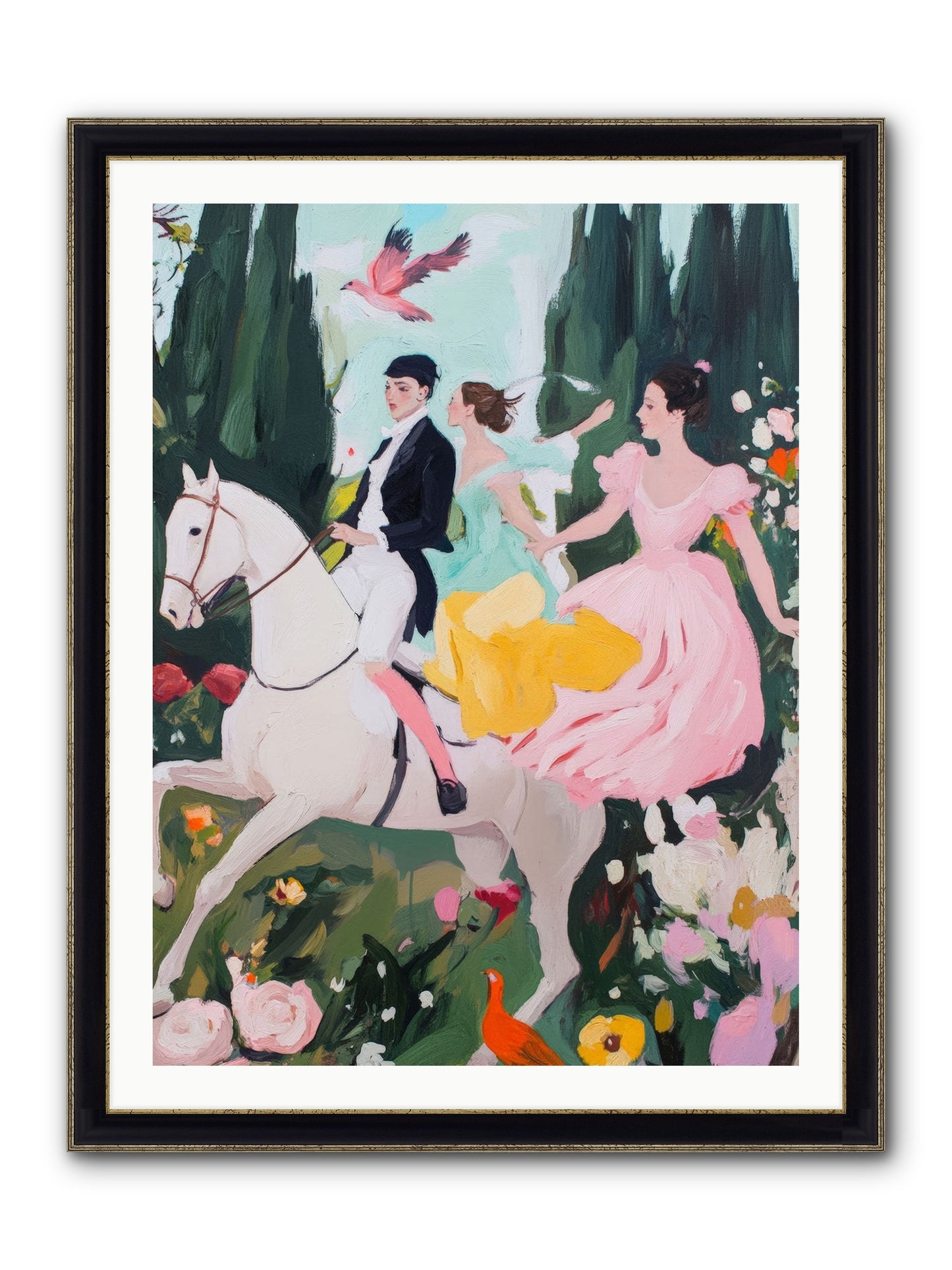 Chasing Wild Hedges No.1 Framed Print - Black & Gold 30x40