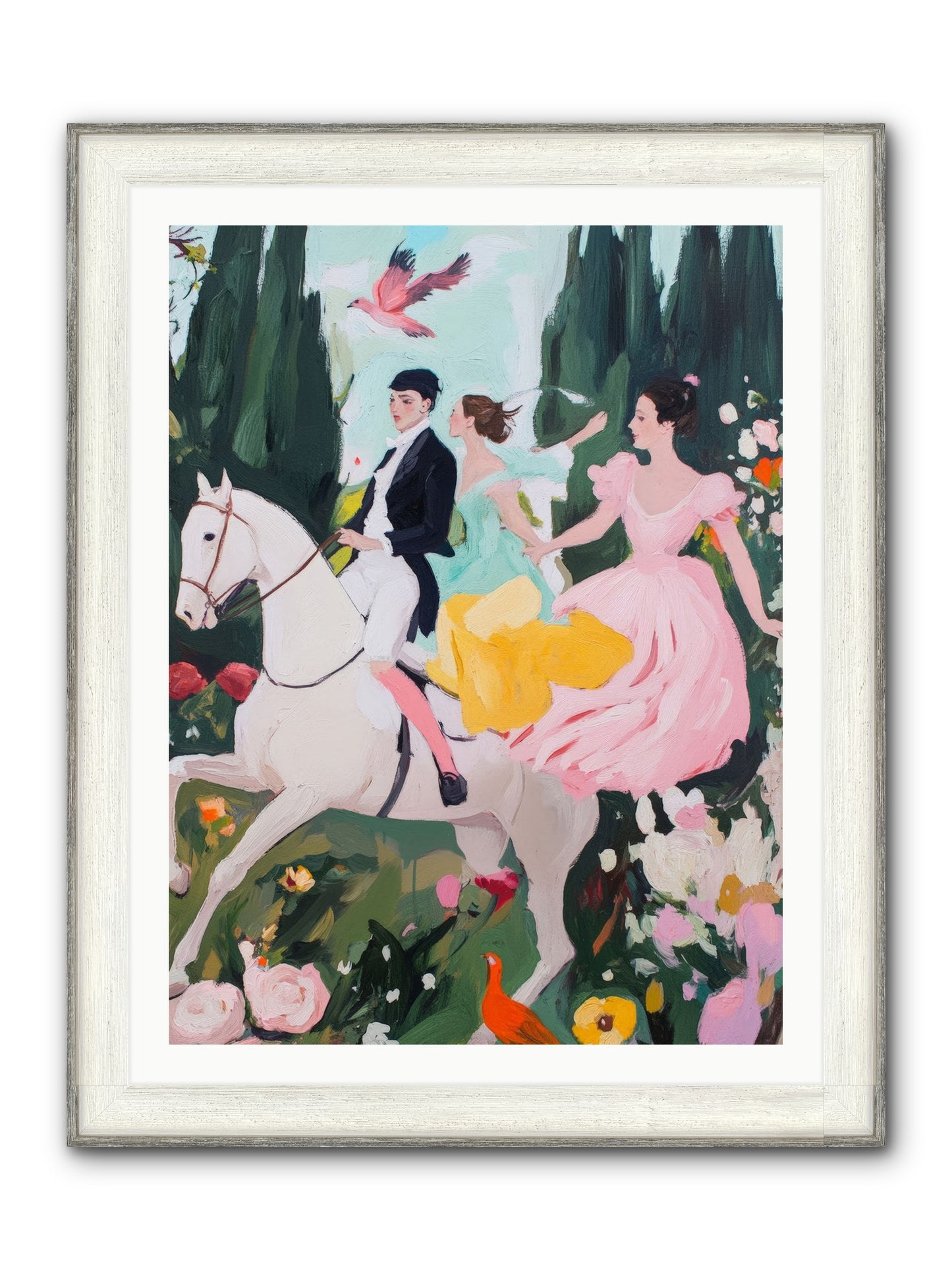 Chasing Wild Hedges No.1 Framed Print - Driftwood White 30x40