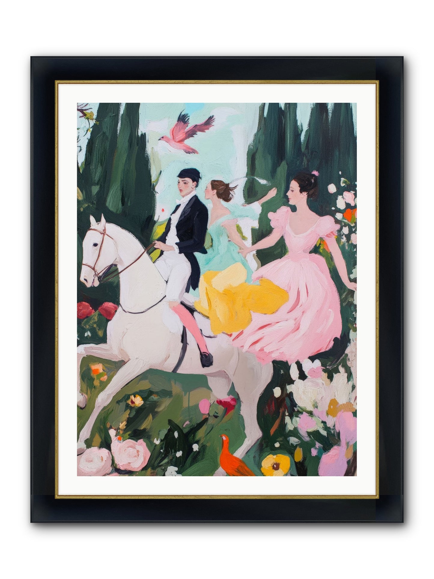 Chasing Wild Hedges No.1 Framed Print - Wide Black w/Gold 30x40