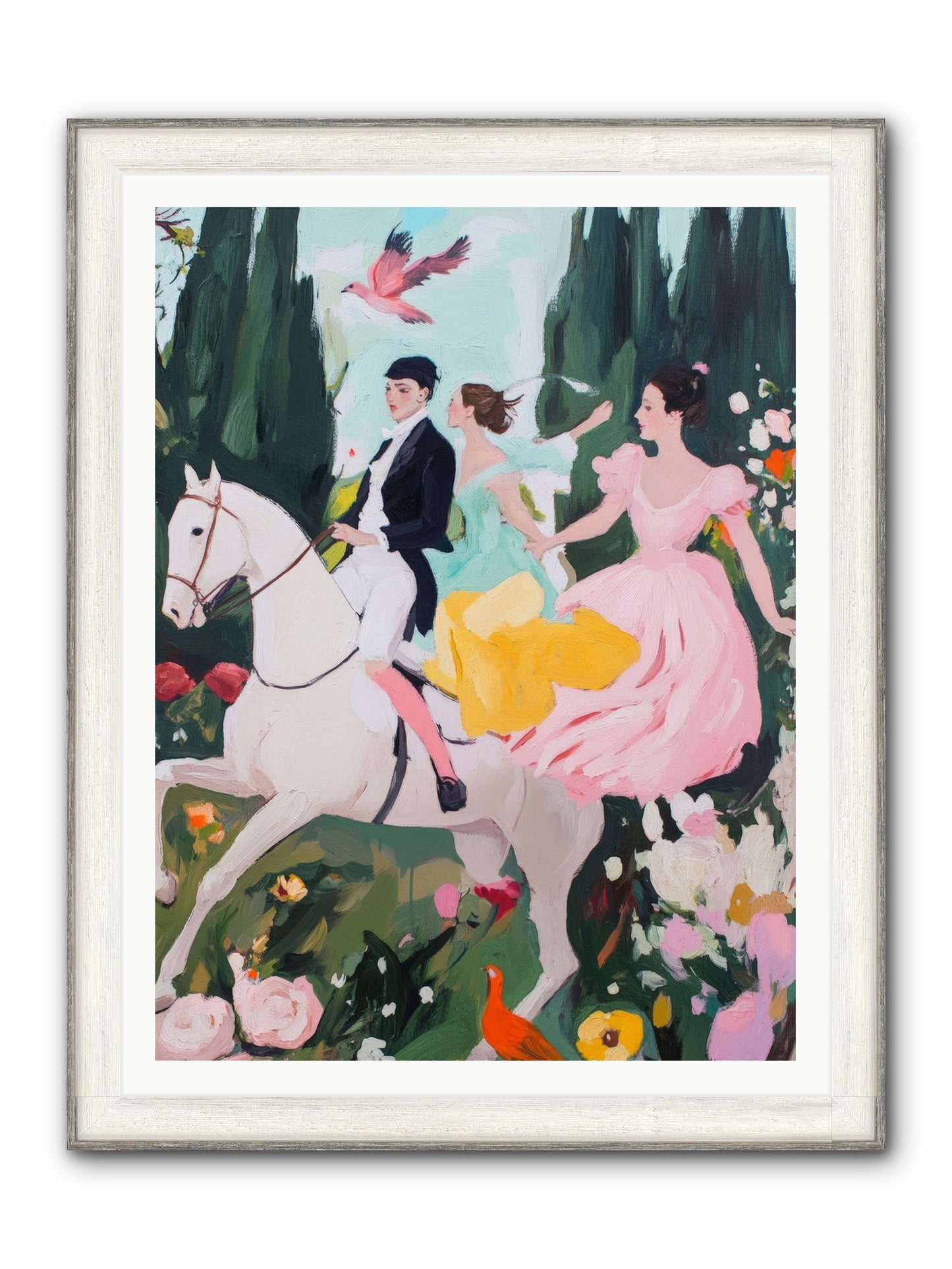 Chasing Wild Hedges No.1 Framed Print - Driftwood White 36x48