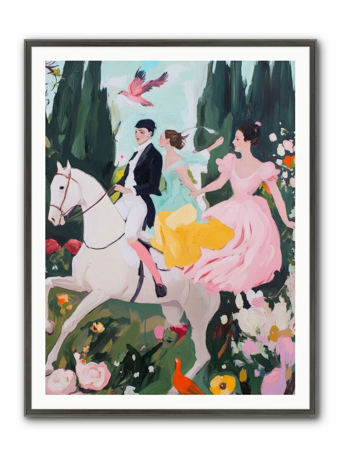 Chasing Wild Hedges No.1 Framed Print - Slimwoods Black/Silver 36x48