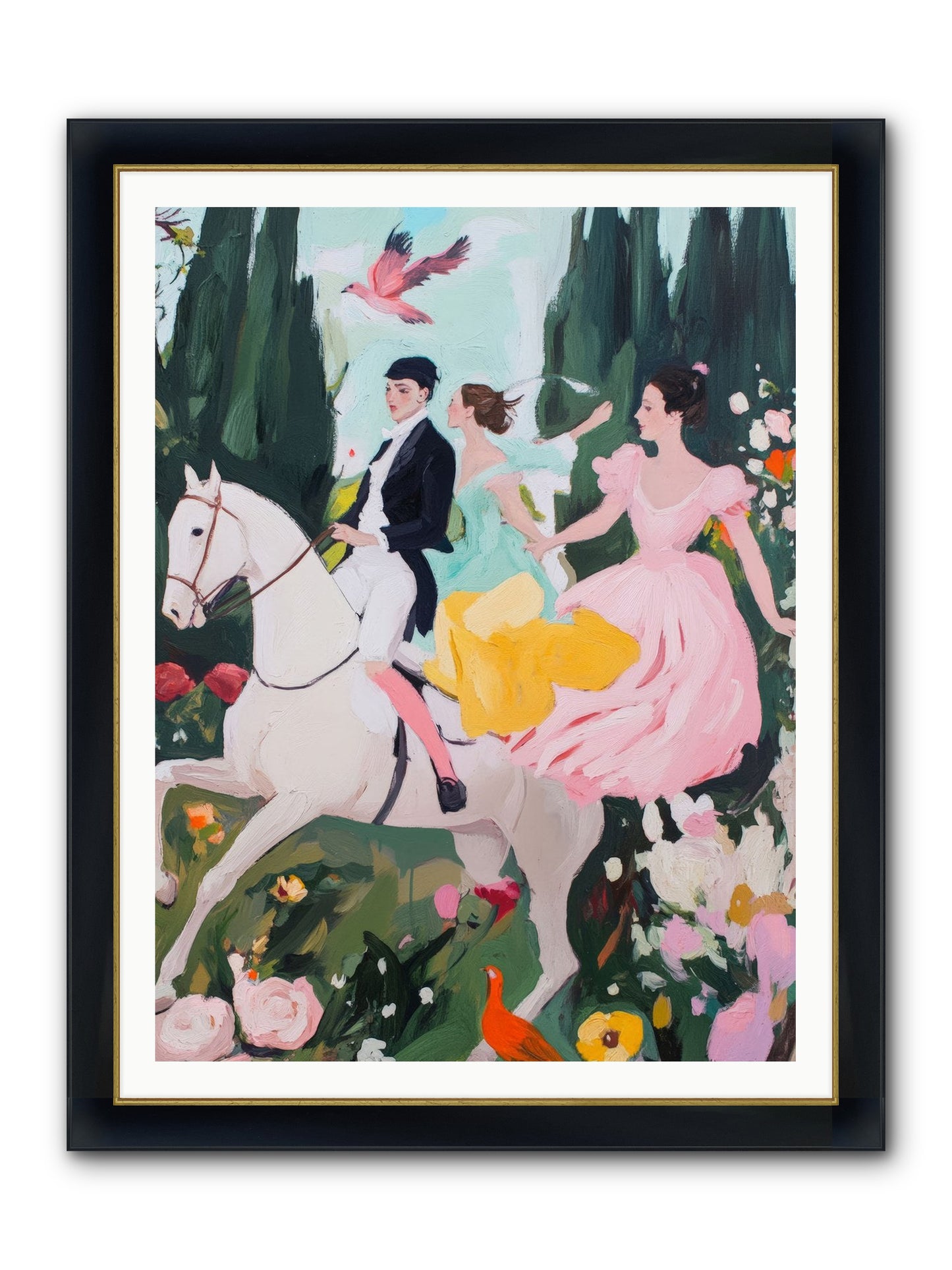Chasing Wild Hedges No.1 Framed Print - Wide Black w/Gold 36x48