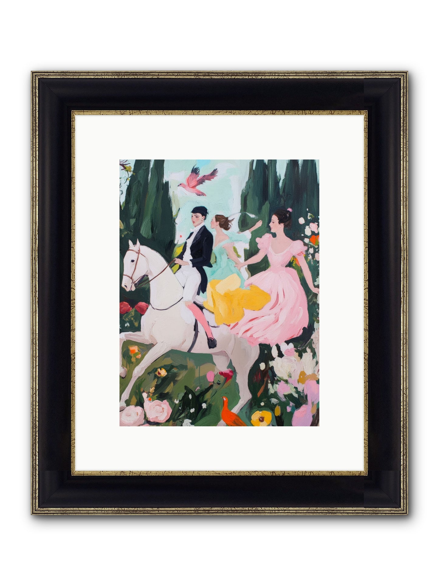Chasing Wild Hedges No.1 Framed Print - Black & Gold 9x12