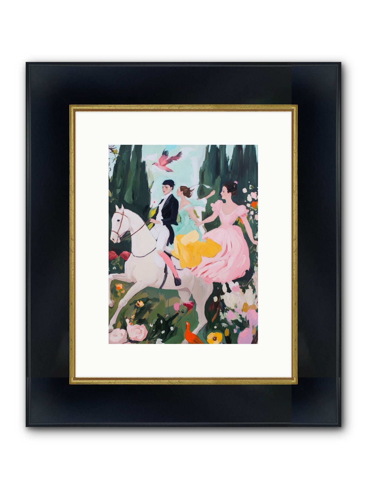 Chasing Wild Hedges No.1 Framed Print - Wide Black w/Gold 9x12