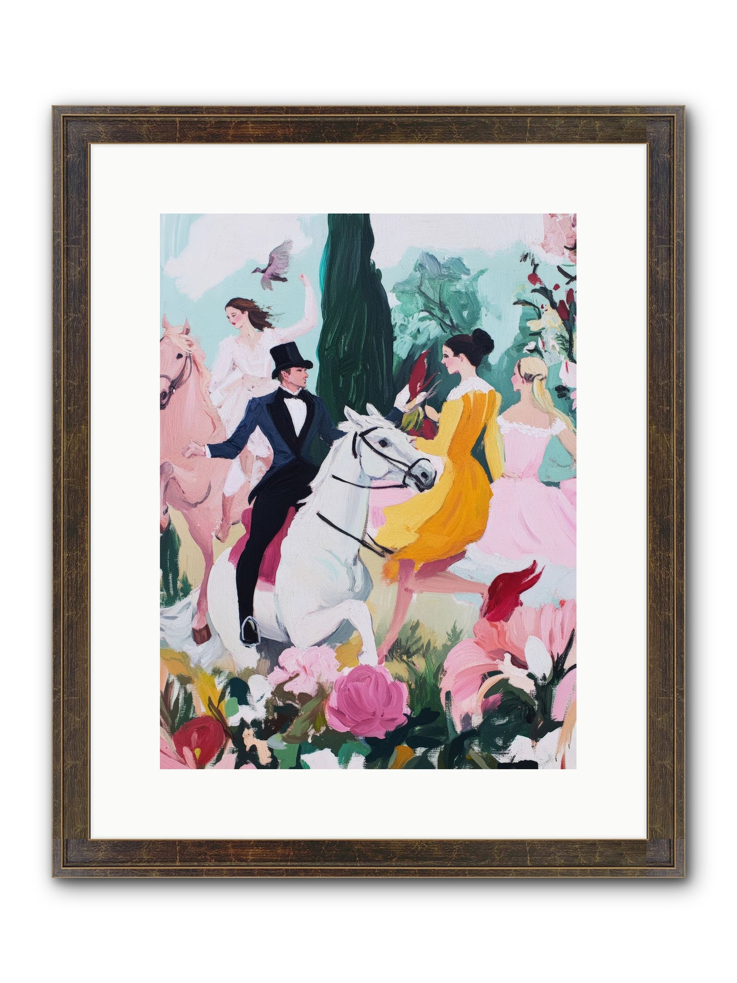 Chasing Wild Hedges No.2 Framed Print - Slimwoods Black/Gold 12x16