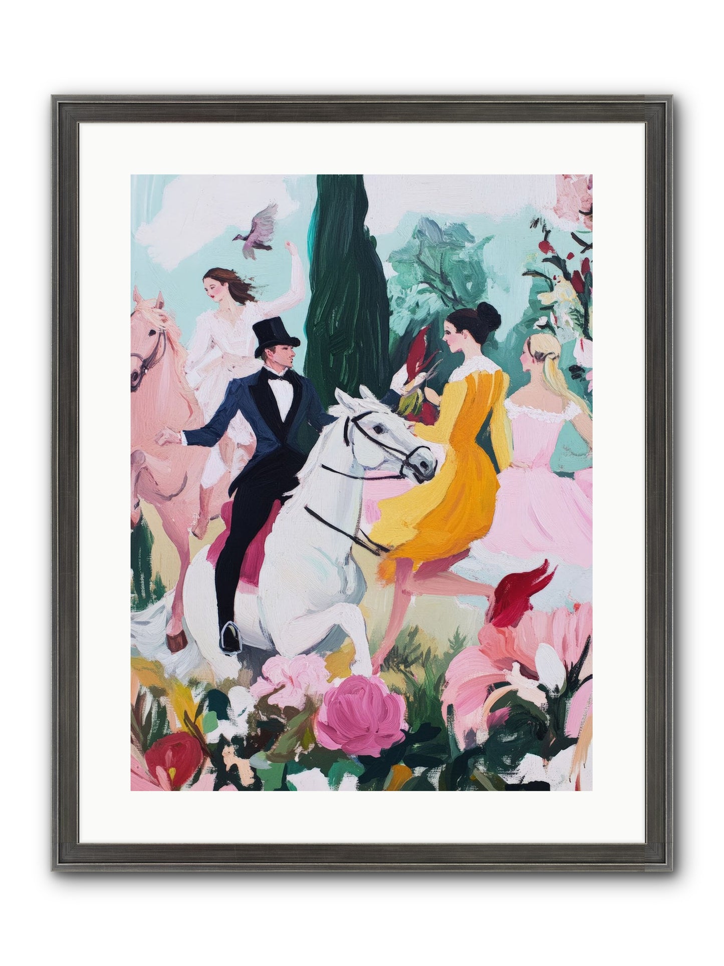 Chasing Wild Hedges No.2 Framed Print - Slimwoods Black/Silver 18x24