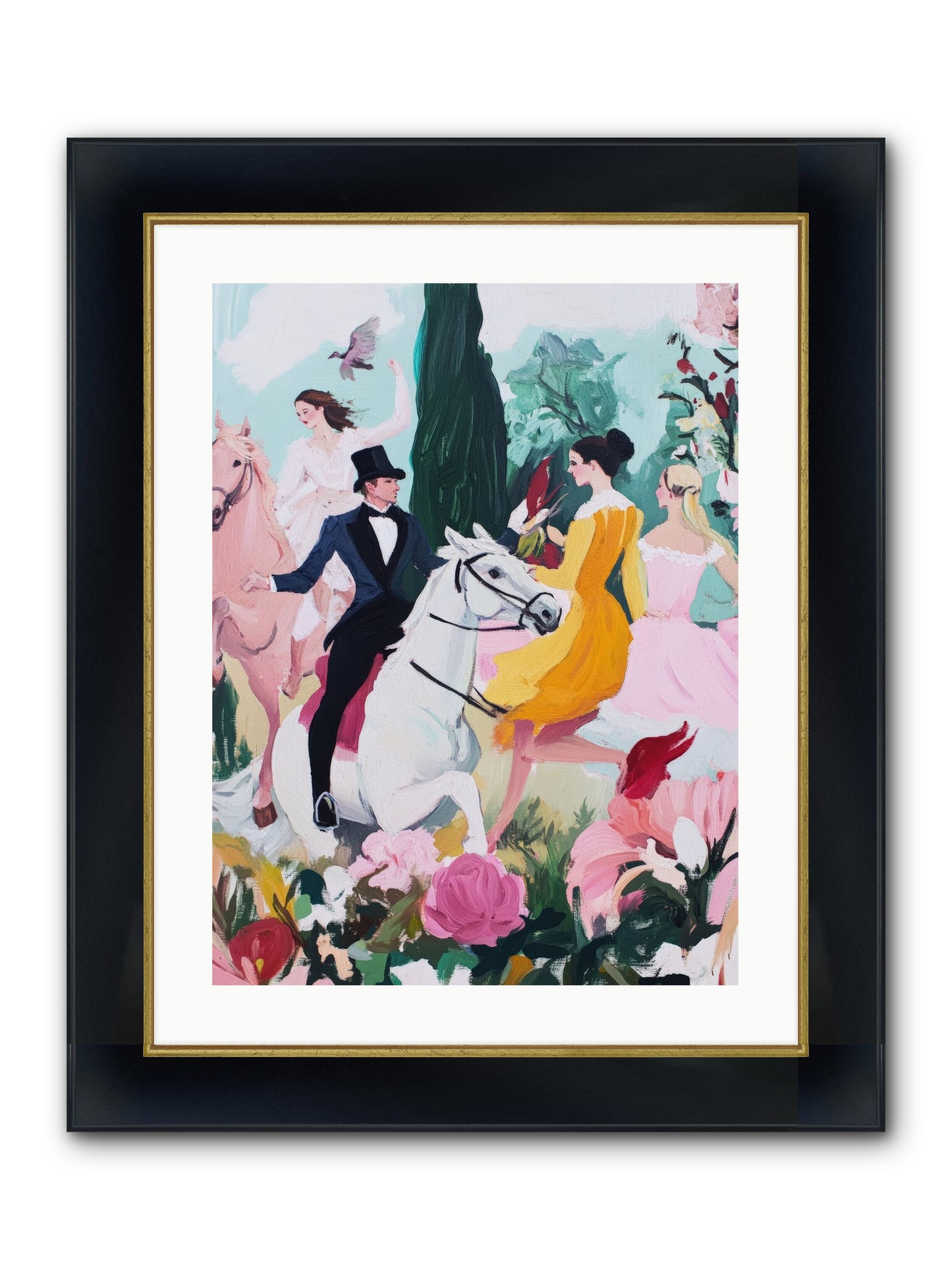 Chasing Wild Hedges No.2 Framed Print - Wide Black w/Gold 18x24