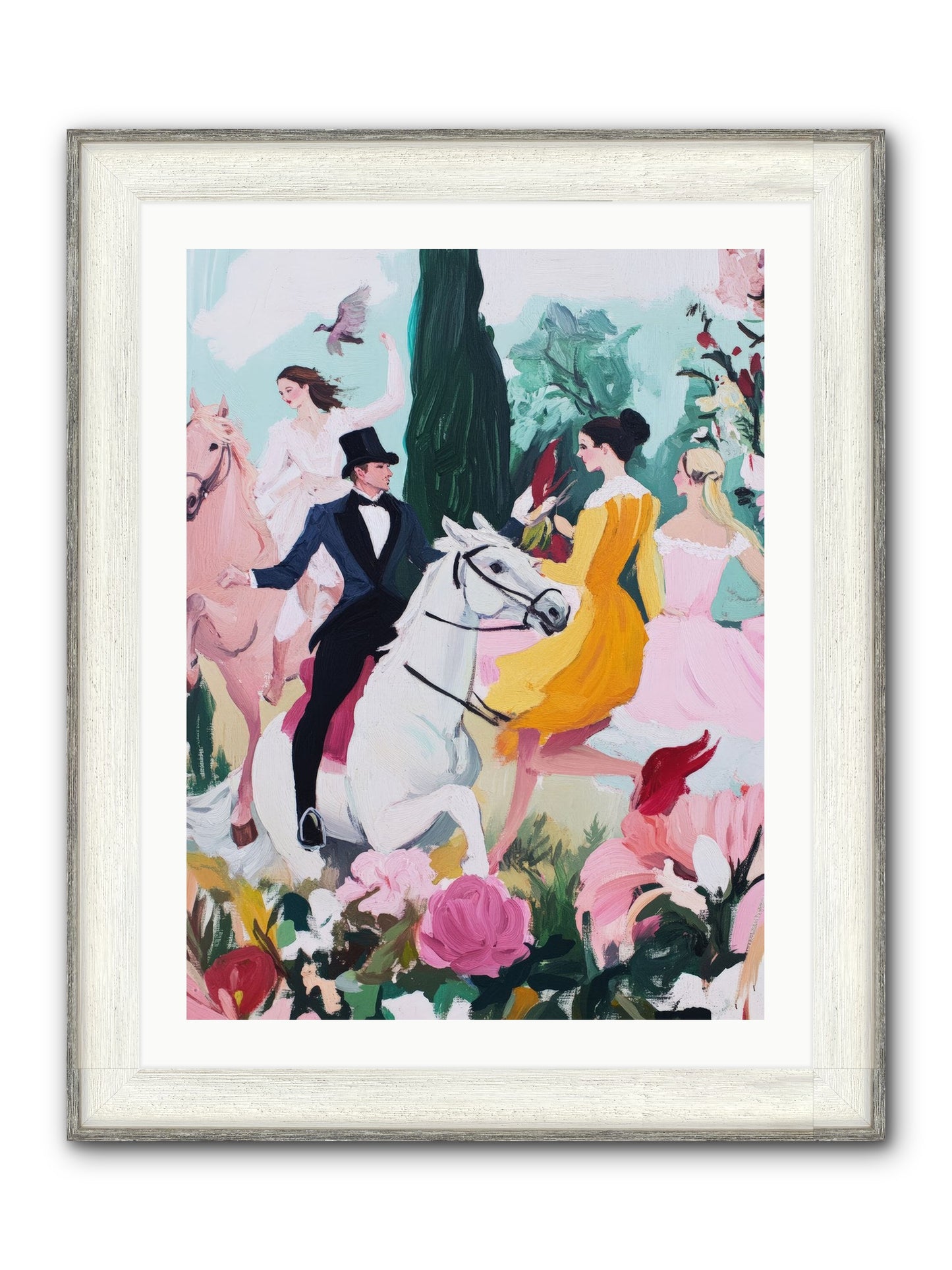 Chasing Wild Hedges No.2 Framed Print - Driftwood White 24x32