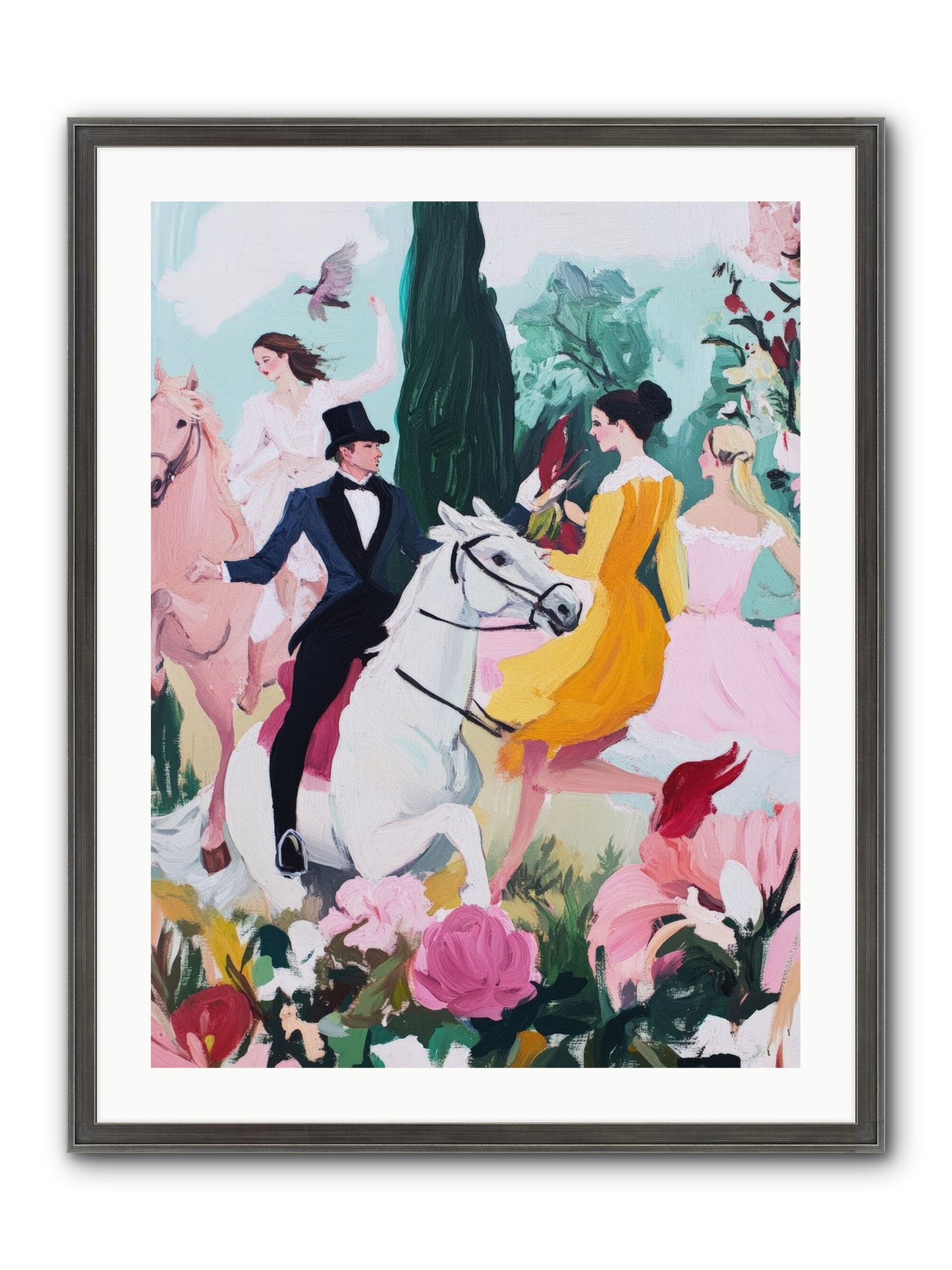 Chasing Wild Hedges No.2 Framed Print - Slimwoods Black/Silver 24x32