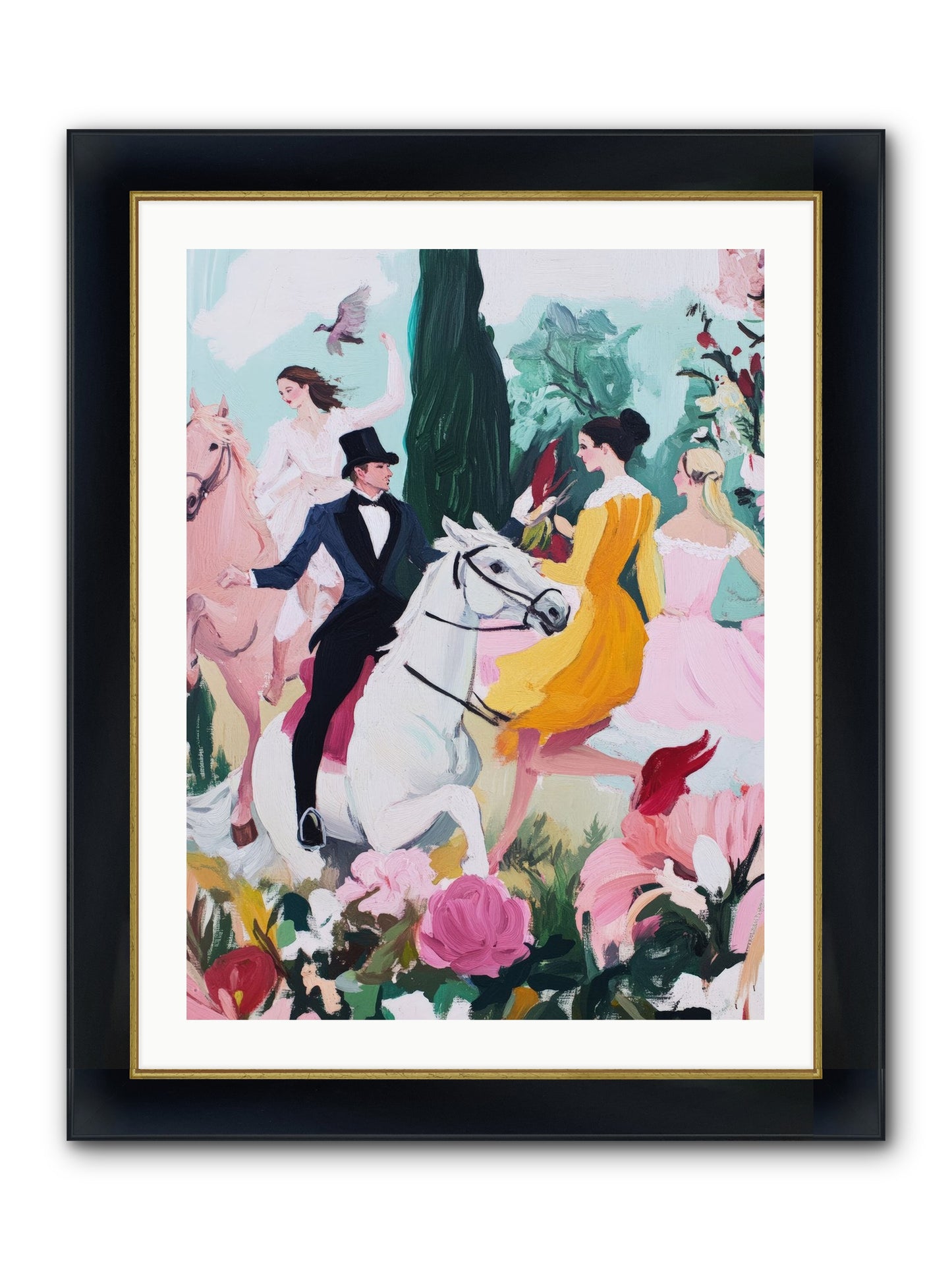 Chasing Wild Hedges No.2 Framed Print - Wide Black w/Gold 24x32