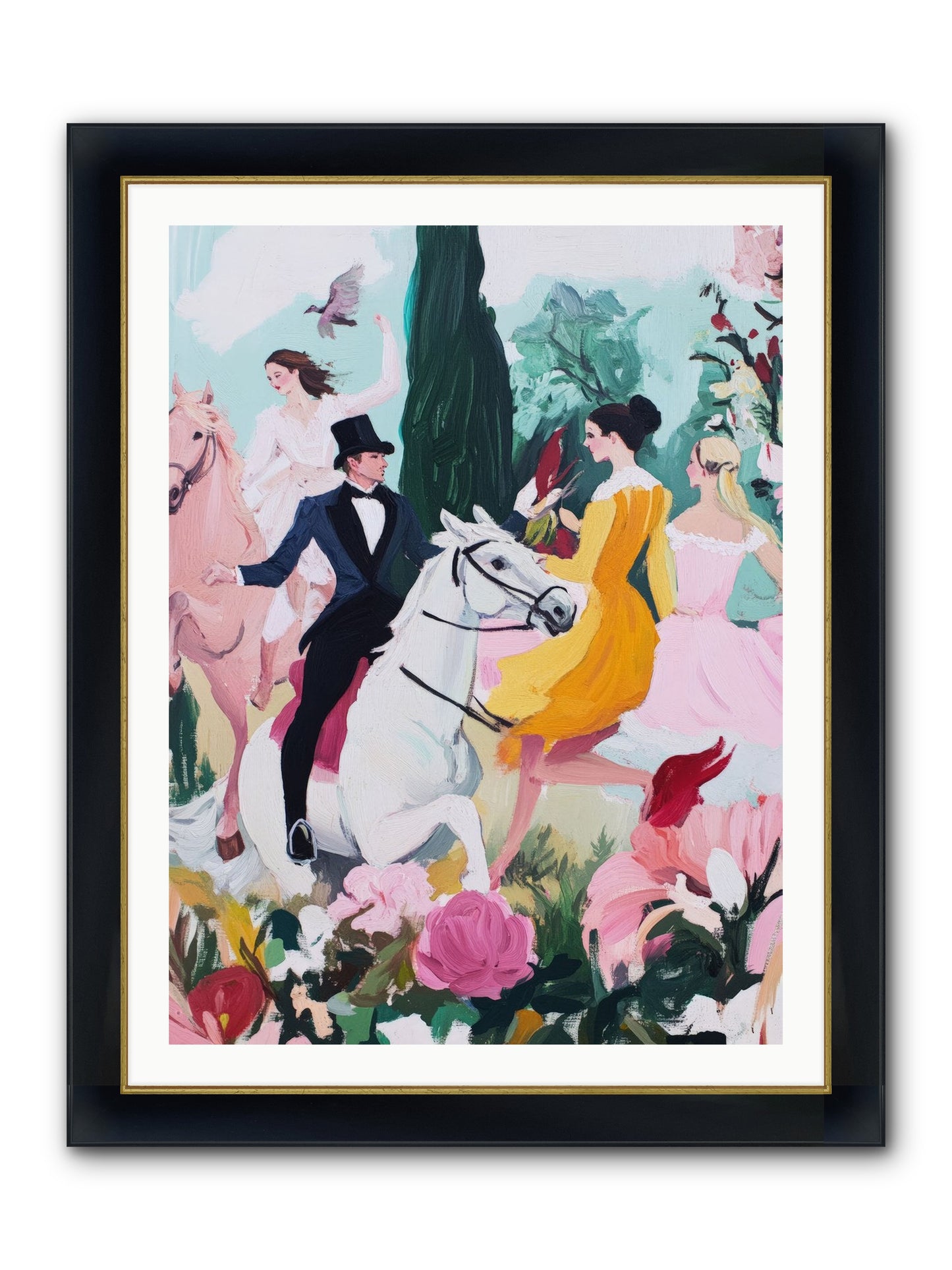 Chasing Wild Hedges No.2 Framed Print - Wide Black w/Gold 30x40