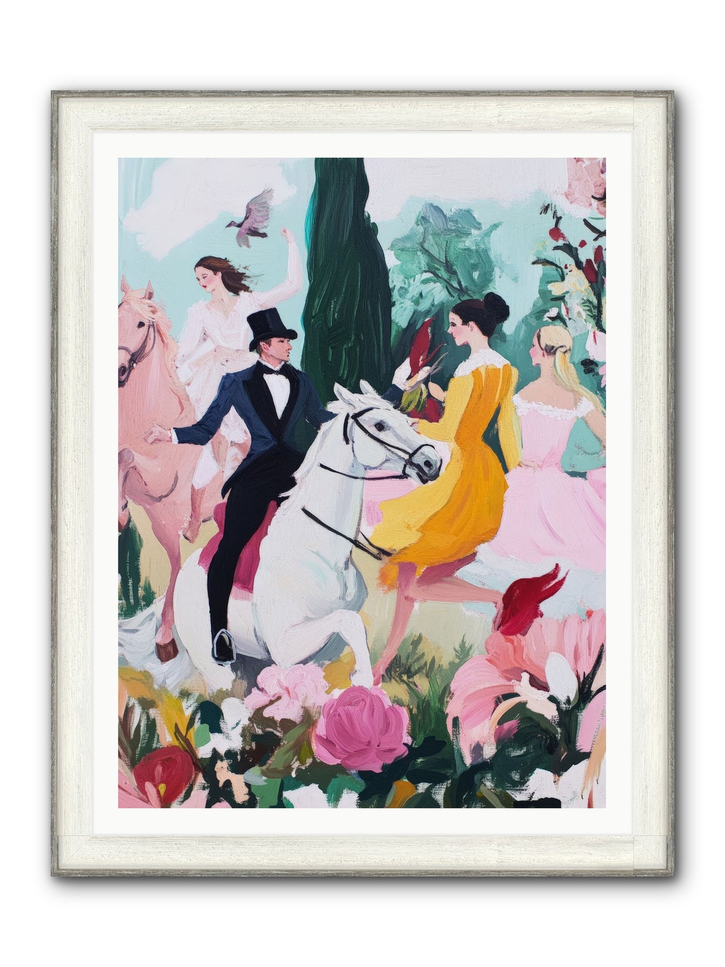 Chasing Wild Hedges No.2 Framed Print - Driftwood White 36x48